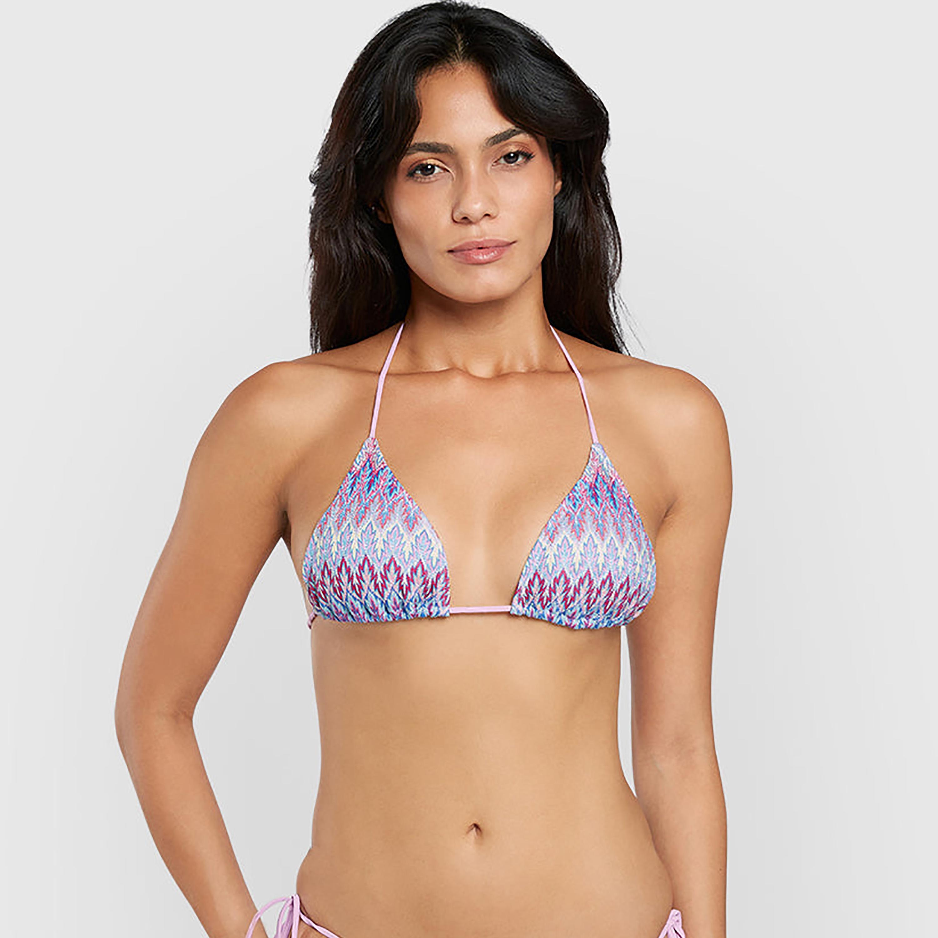 Isla & Evie Multicolour Textured Halter Neck Women's Bikini Bra-women-clothing-swimandbeach-bikinis-image-1