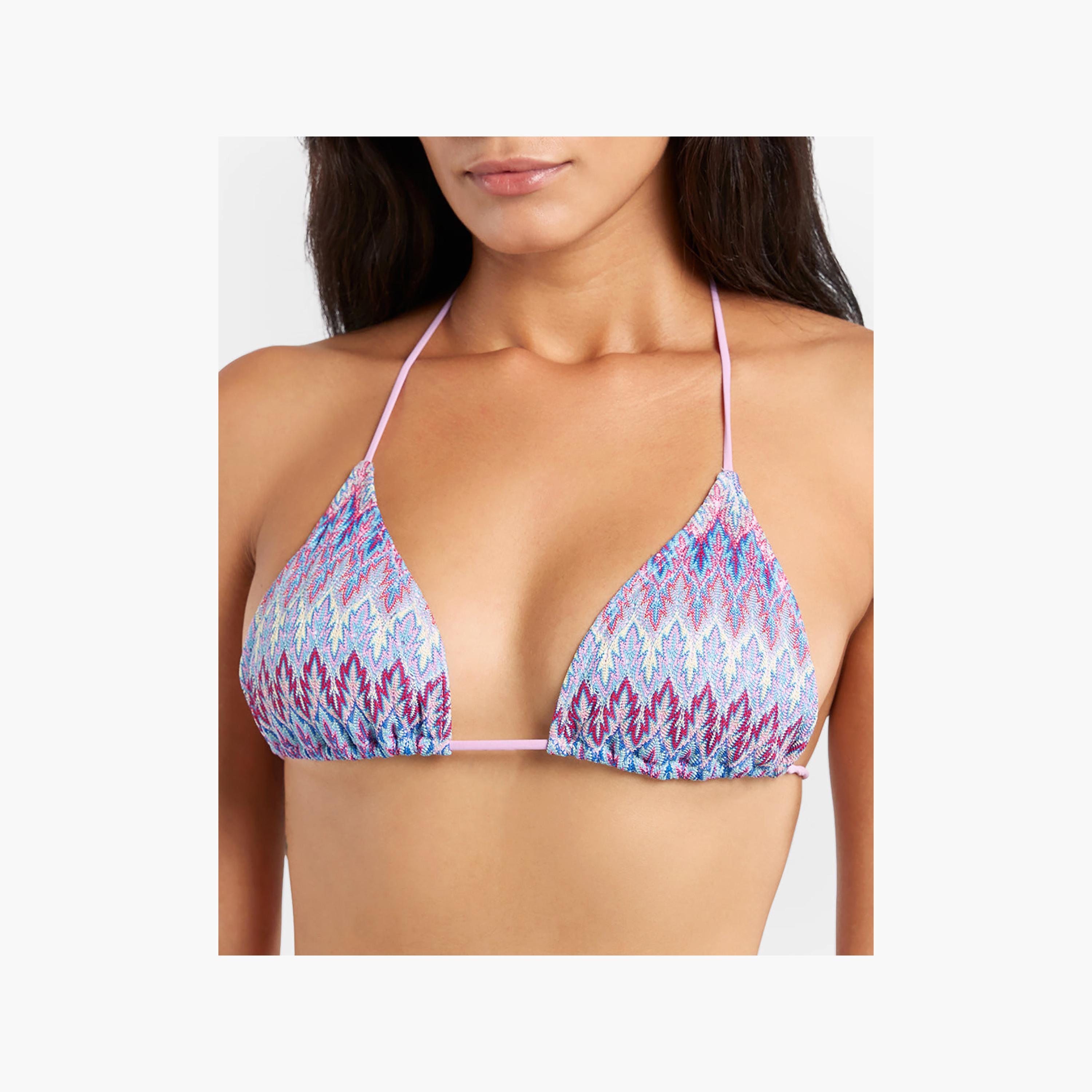 Isla & Evie Multicolour Textured Halter Neck Women's Bikini Bra-women-clothing-swimandbeach-bikinis-image-2