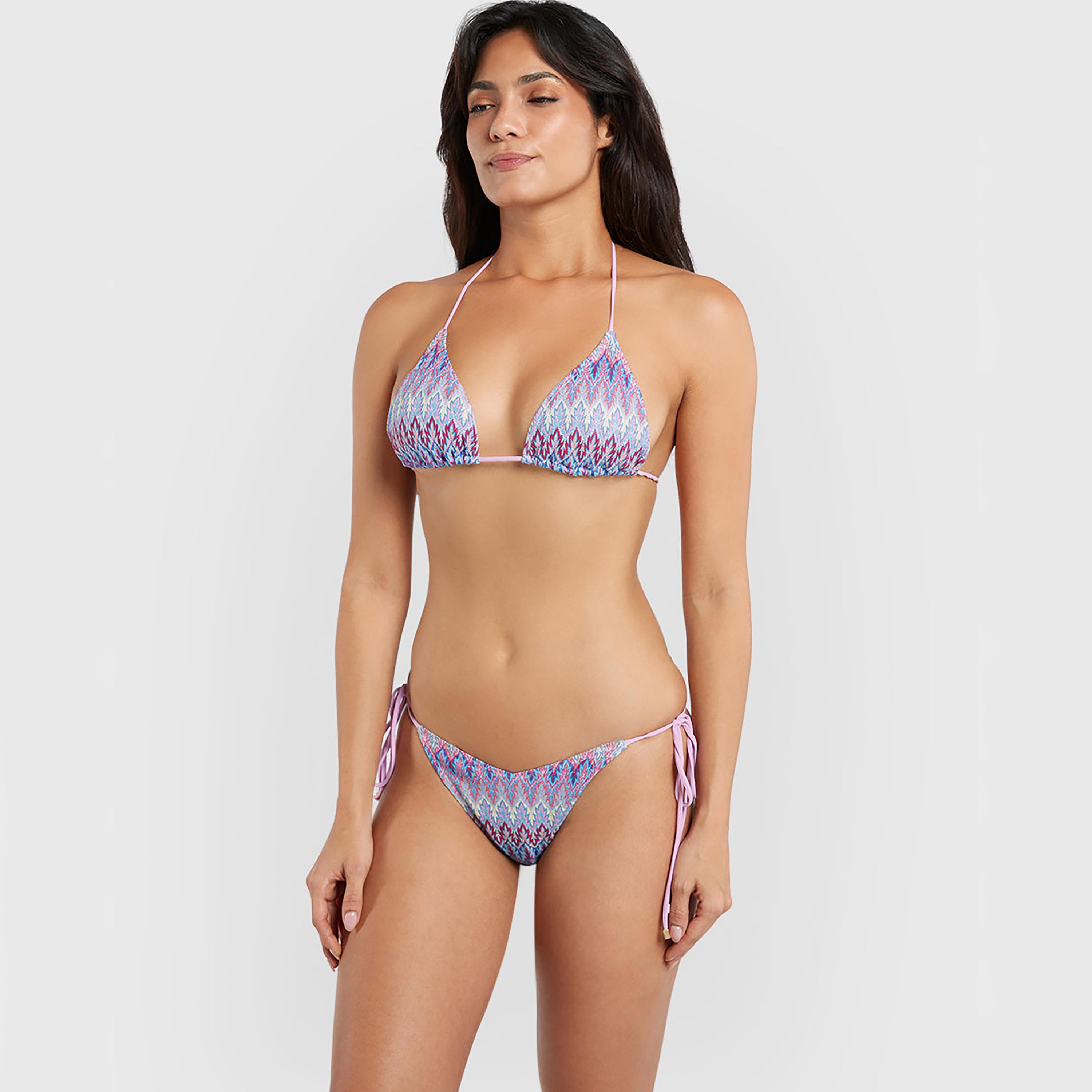 Isla & Evie Multicolour Textured Halter Neck Women's Bikini Bra-women-clothing-swimandbeach-bikinis-image-3