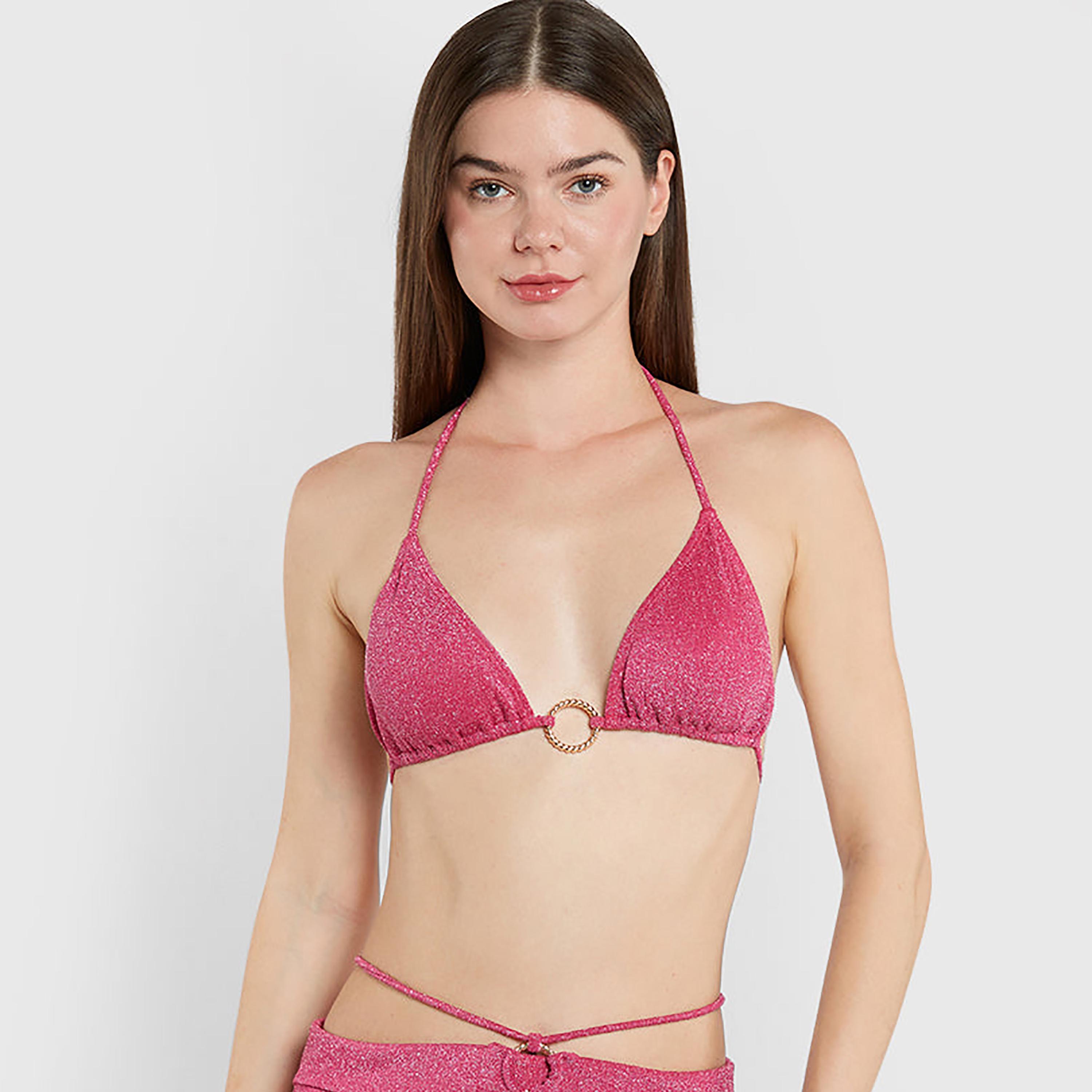 حمالة صدر بيكيني نسائية بنسيج باللون الوردي وبرباط رقبة من إيسلا اند إيفي-women-clothing-swimandbeach-bikinis-image-1