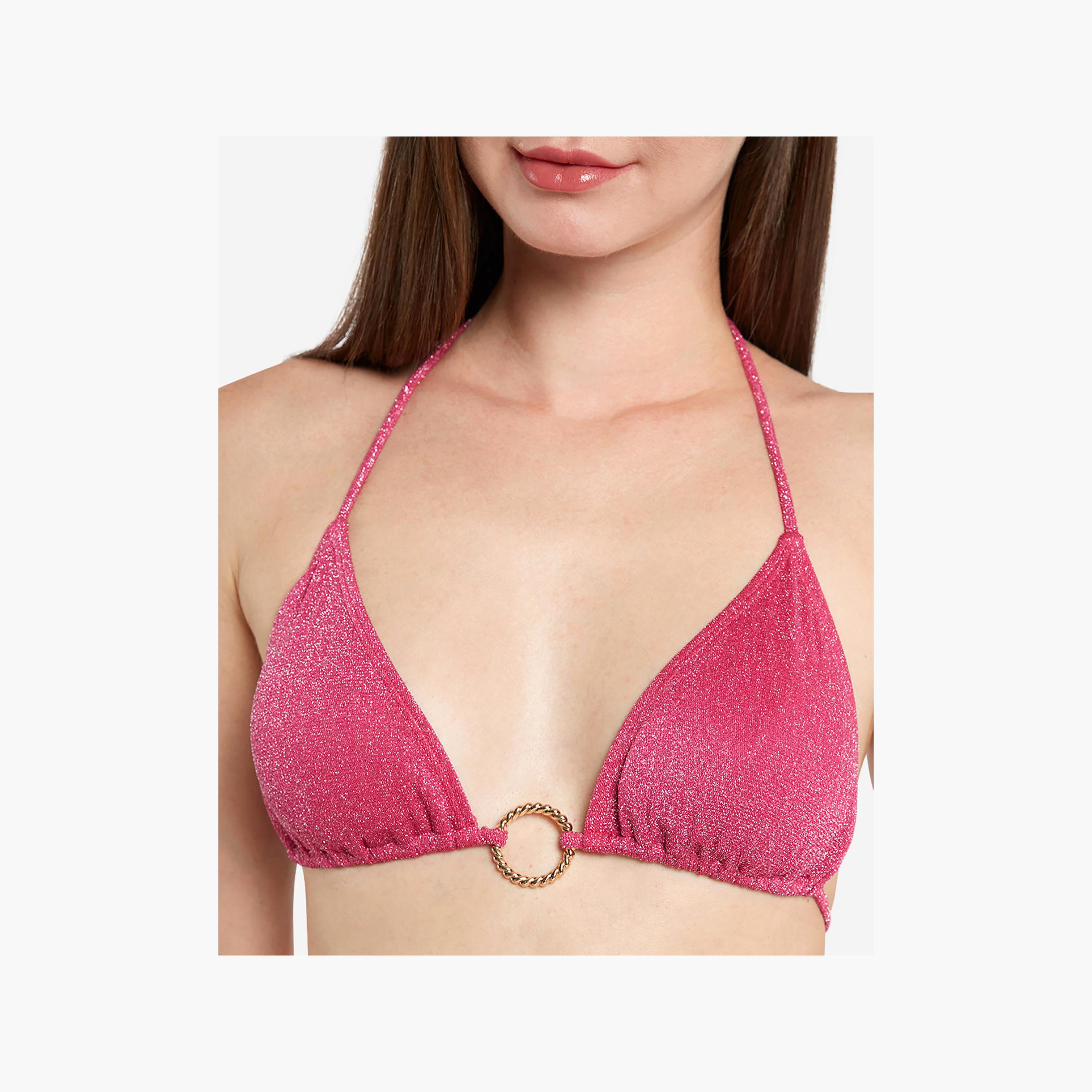 حمالة صدر بيكيني نسائية بنسيج باللون الوردي وبرباط رقبة من إيسلا اند إيفي-women-clothing-swimandbeach-bikinis-image-2