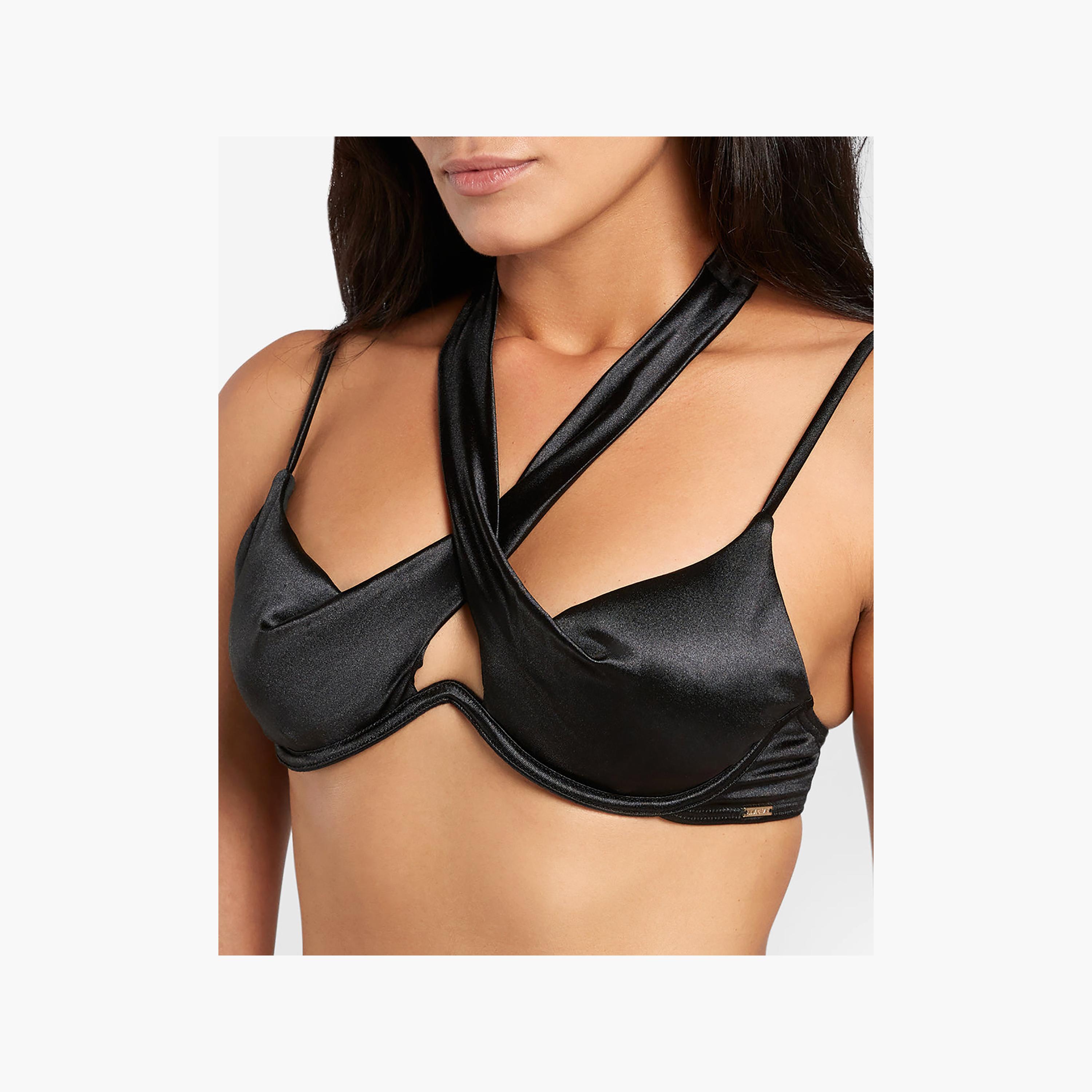 حمالة صدر بيكيني نسائية سادة باللون الأسود وبرباط رقبة من إيسلا اند إيفي-women-clothing-swimandbeach-bikinis-image-2