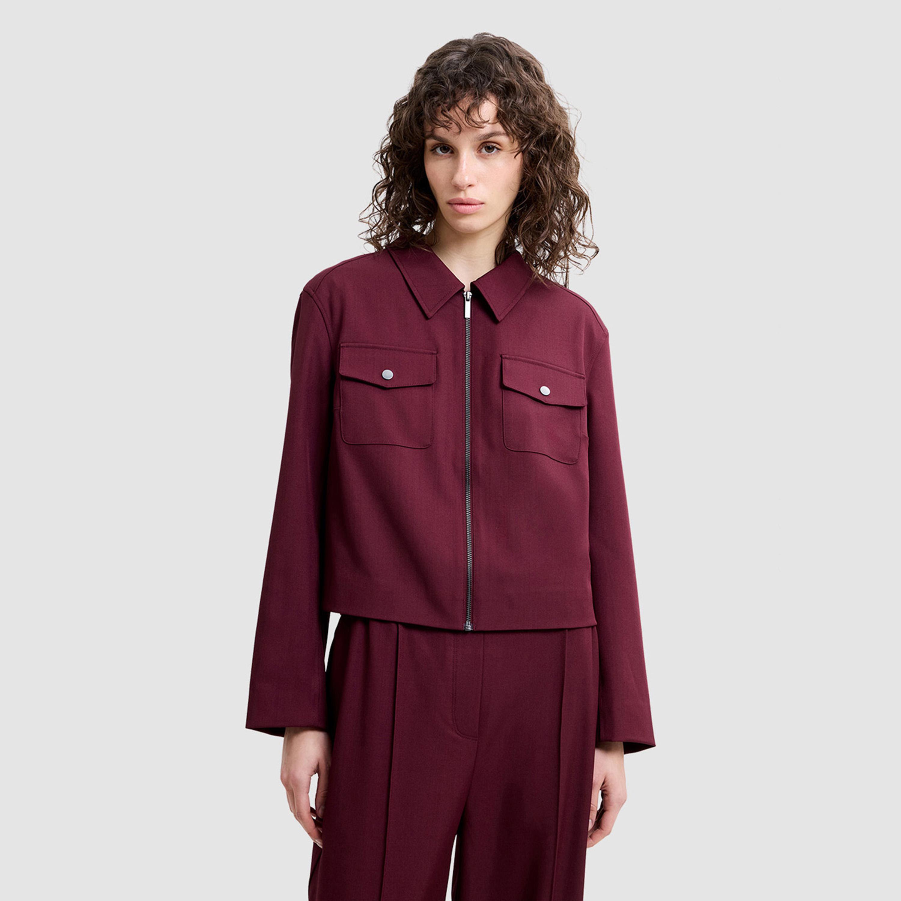French Connection Red Collared Women's Jacket-women-winterwear-coatsandjackets-jackets-image-1