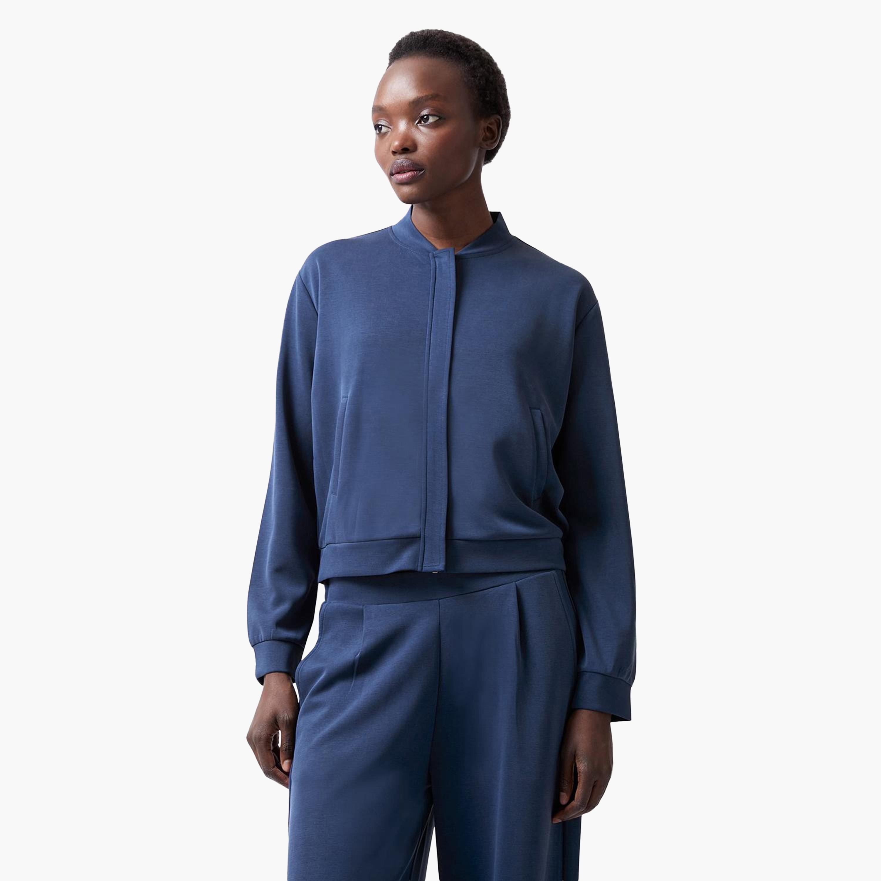 جاكيت حريمي بدون ياقة من فرينش كونكشن-women-winterwear-coatsandjackets-jackets-image-1