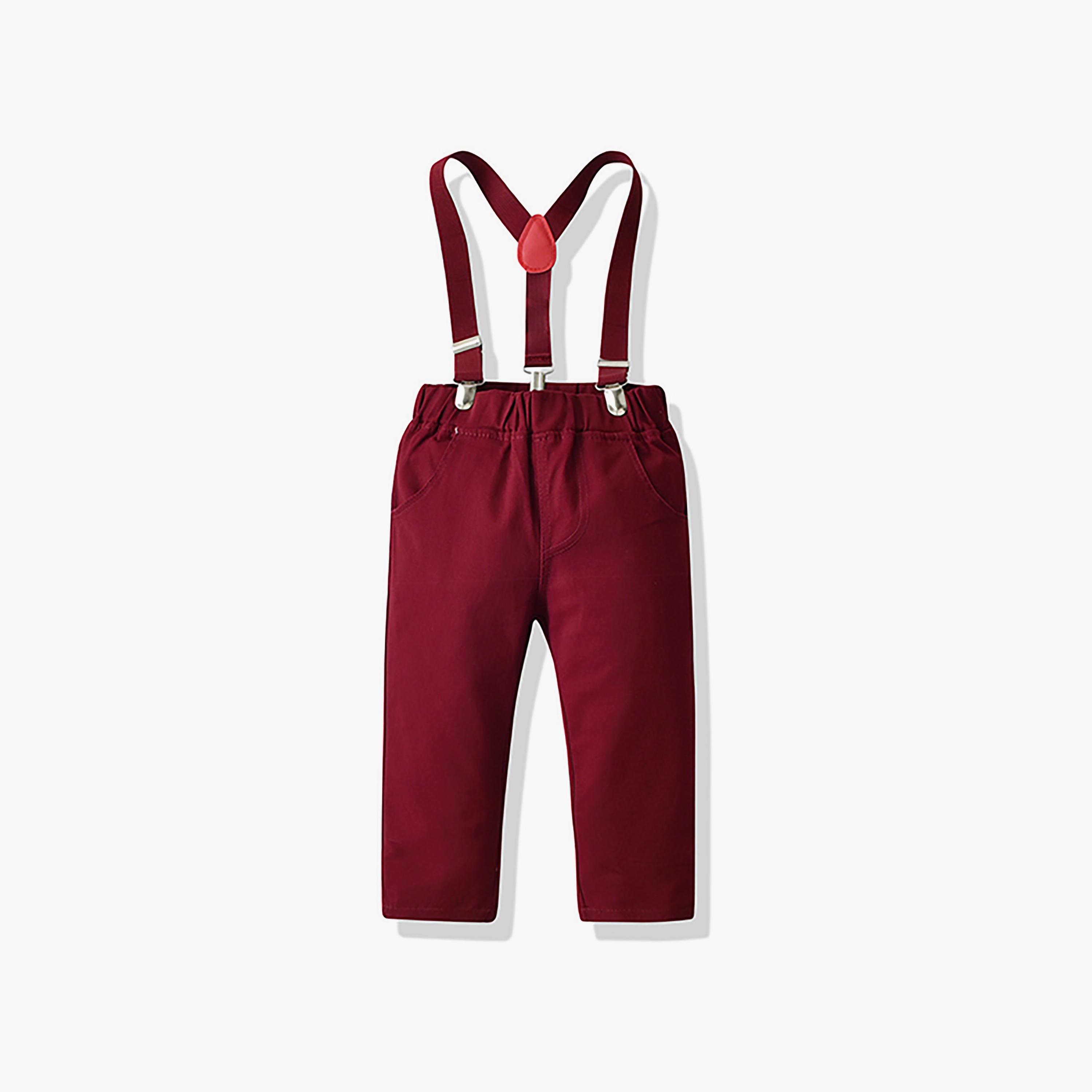 Babyqlo 5-Piece Shirt, Pant, Waistcoat with Bow Tie & Suspender-boys-clothing-setsandcoords-image-4