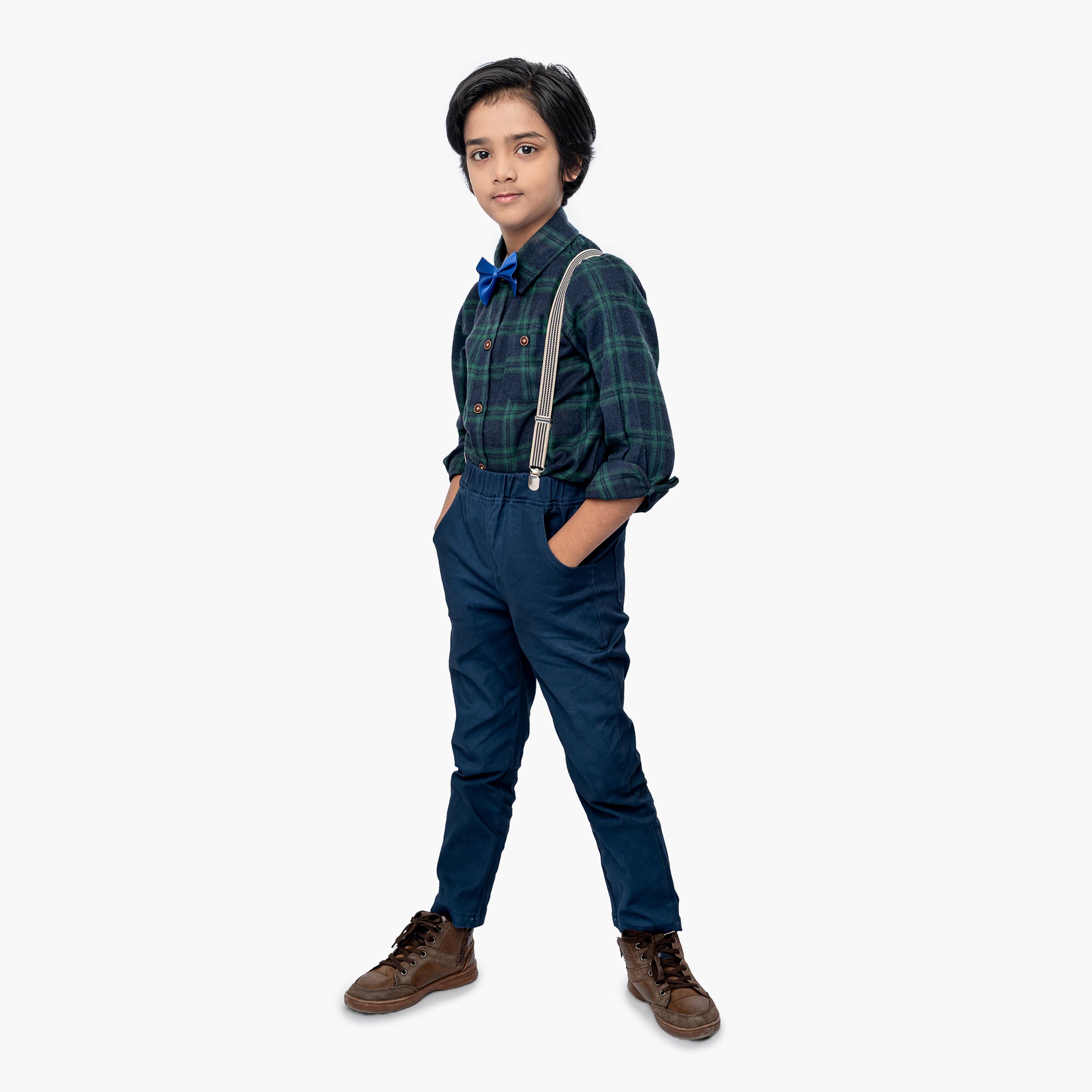 Babyqlo 4-Piece Shirt, Pant with Bow Tie & Suspender-baby-boys-clothing-setsandcoords-image-2