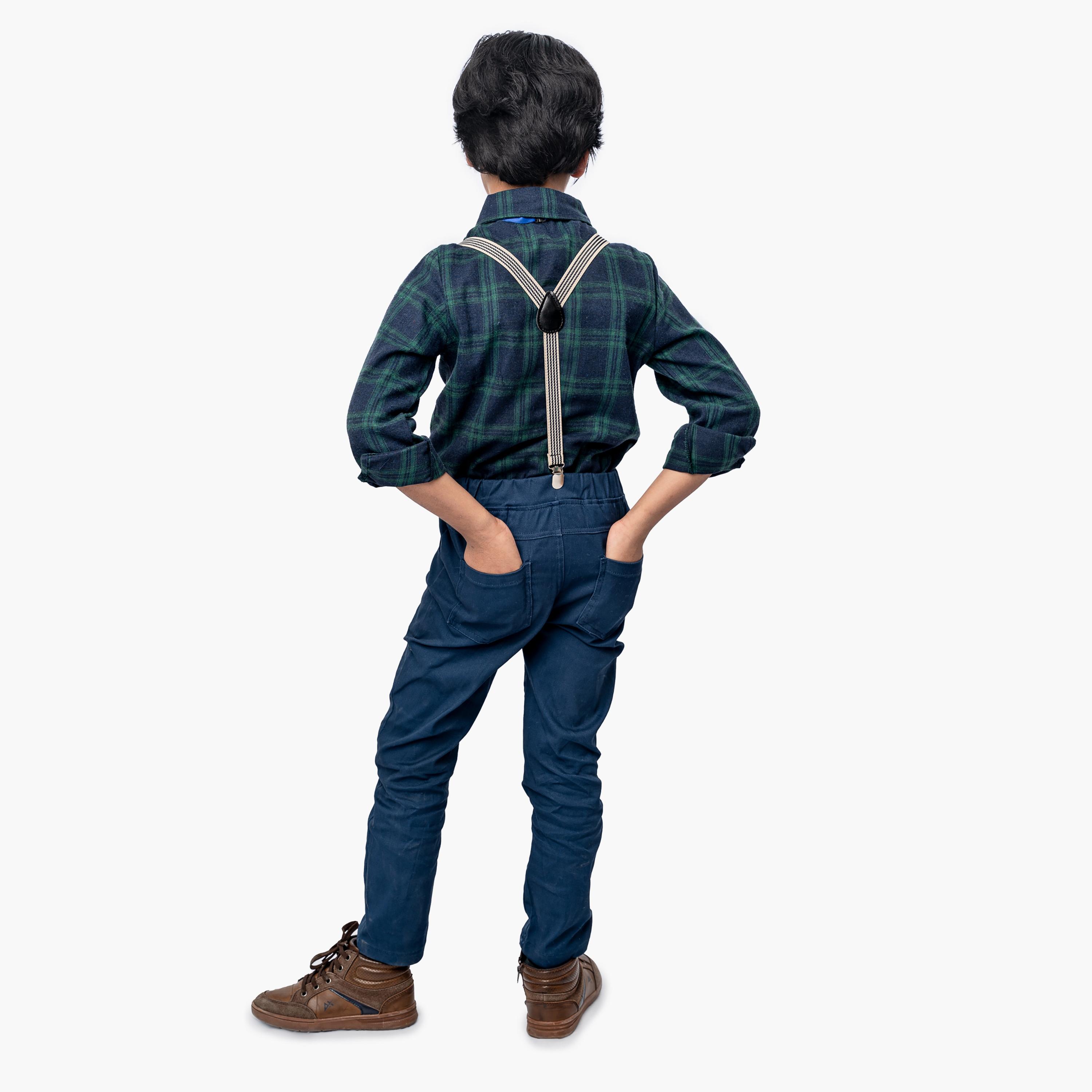 Babyqlo 4-Piece Shirt, Pant with Bow Tie & Suspender-baby-boys-clothing-setsandcoords-image-3