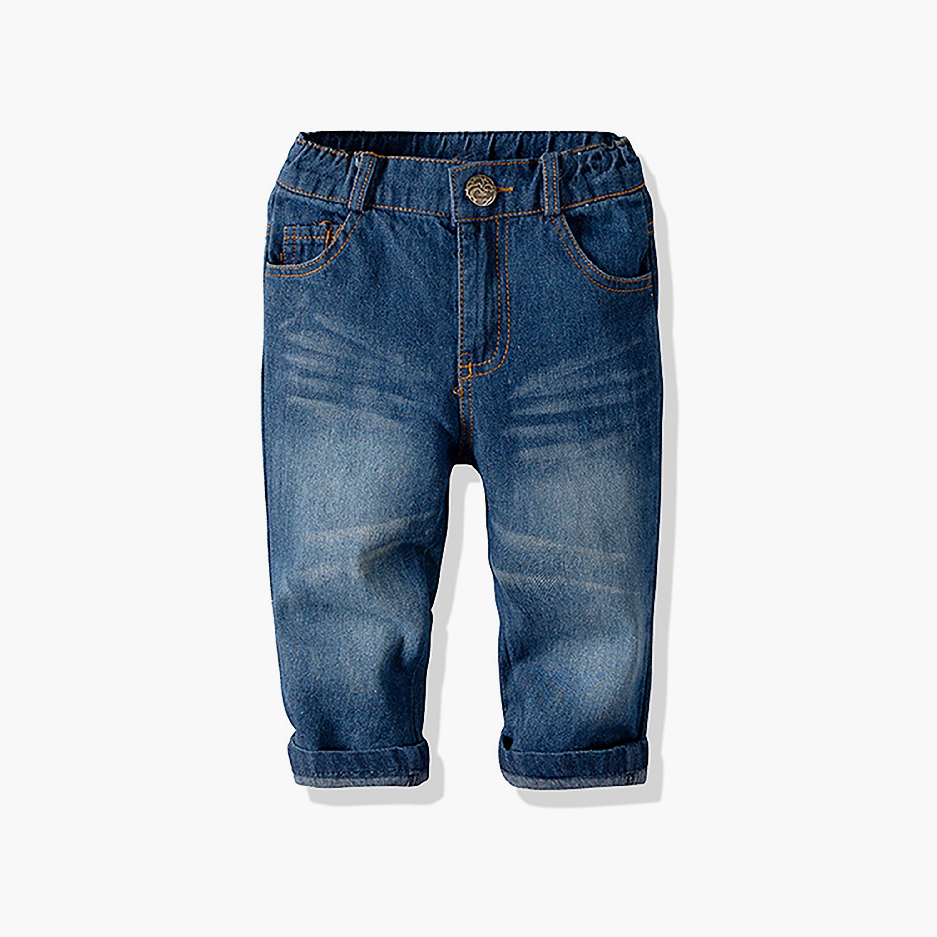 قميص كاروهات بأكمام طويلة مع جينز من بيبيكلو-boys-clothing-setsandcoords-image-5