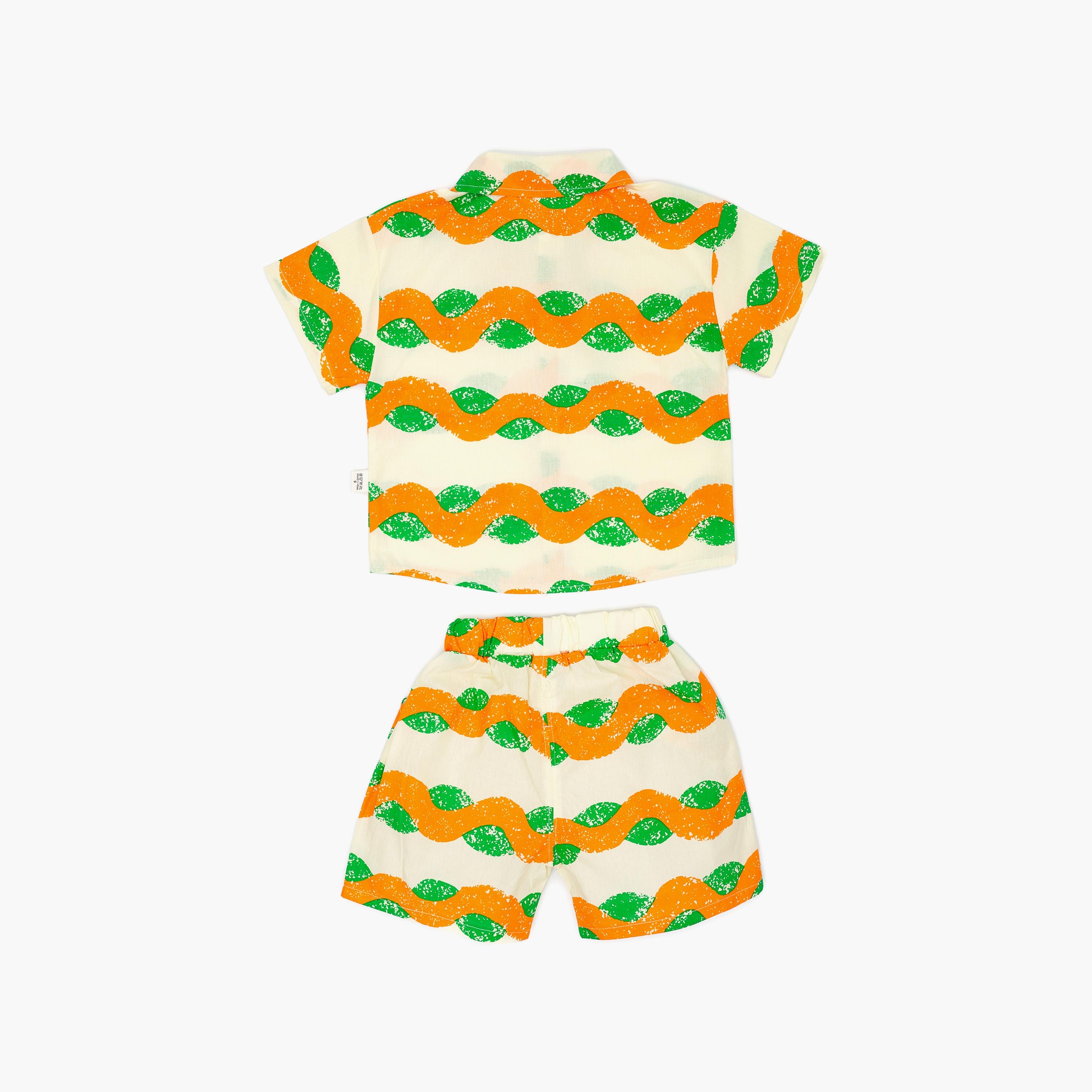 Babyqlo Vibrant Printed Shorts Sleeves Shirt with Shorts-boys-clothing-setsandcoords-image-2