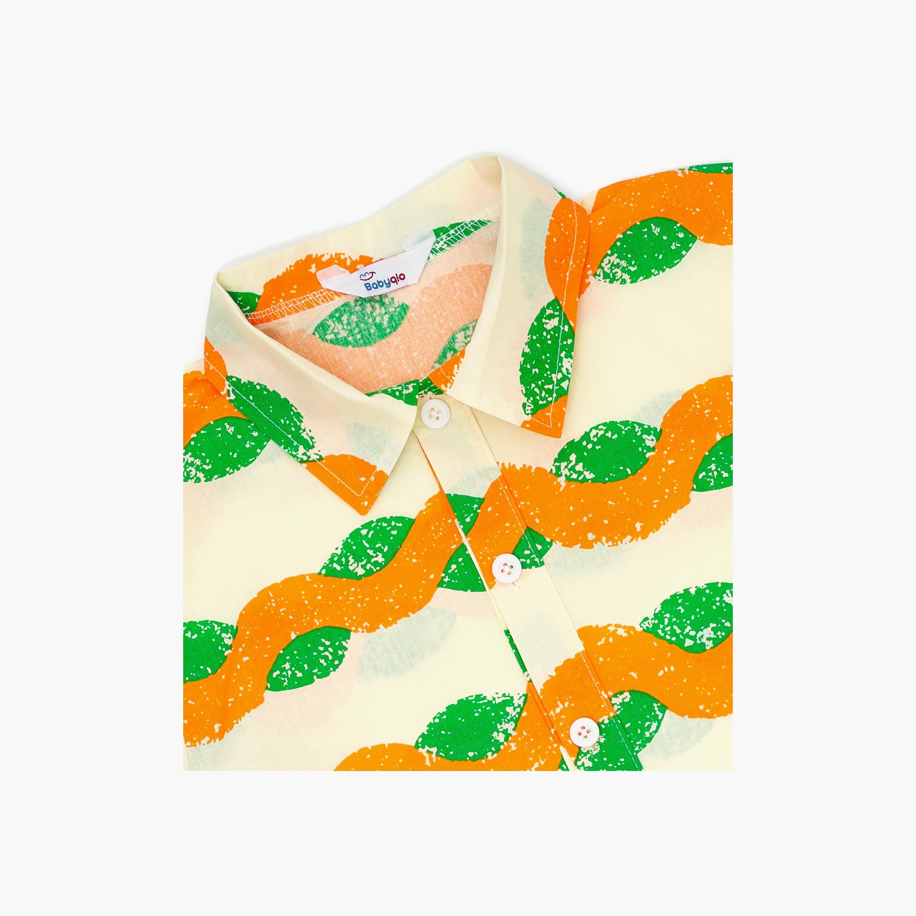 Babyqlo Vibrant Printed Shorts Sleeves Shirt with Shorts-boys-clothing-setsandcoords-image-3