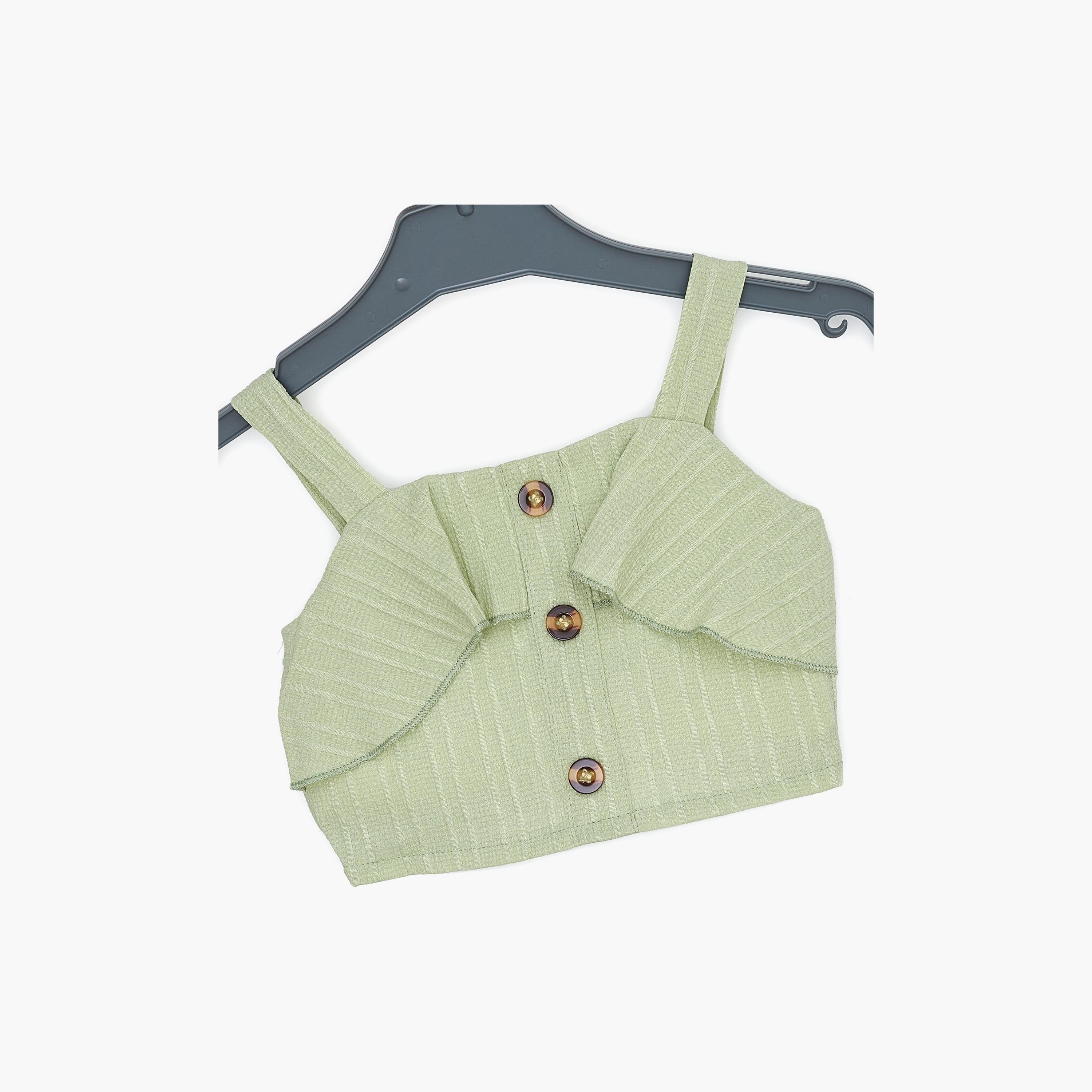 Babyqlo 3-Piece Striped Sleeveless Top, Shorts with Belt-baby-girls-clothing-setsandcoords-image-3