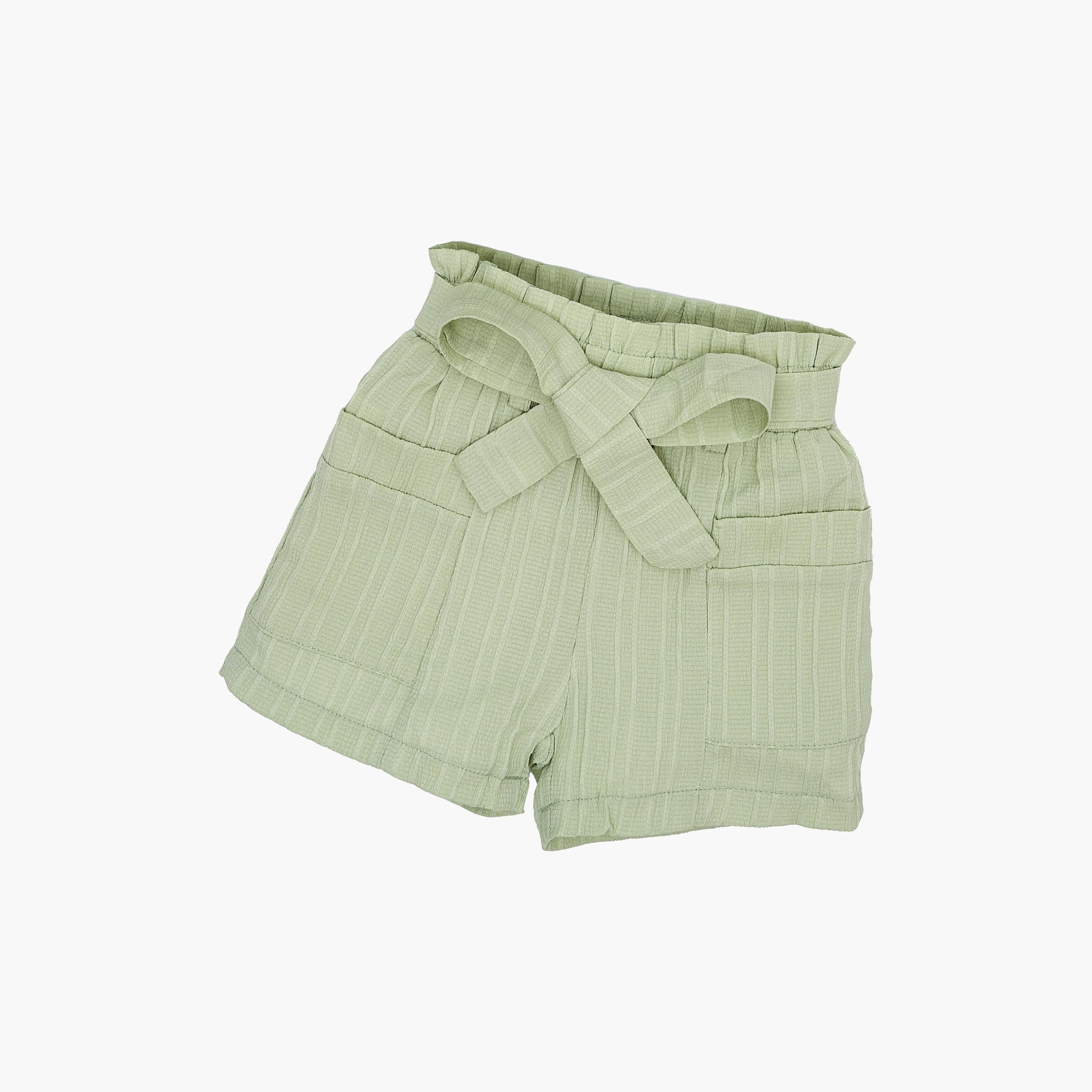 Babyqlo 3-Piece Striped Sleeveless Top, Shorts with Belt-baby-girls-clothing-setsandcoords-image-4