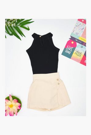 بلوزة سادة بدون أكمام مع تنورة من بيبيكلو-girls-clothing-image-1