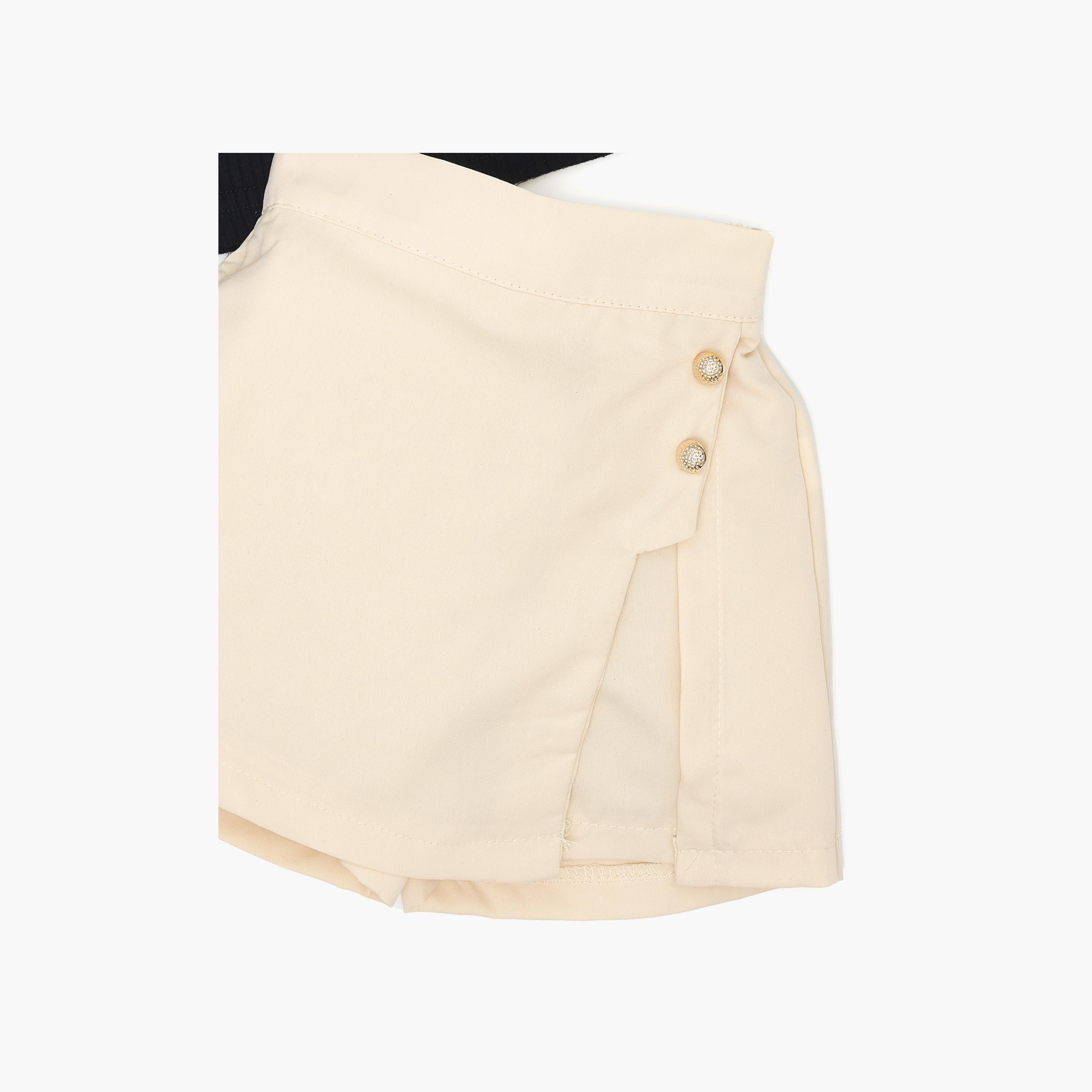 Babyqlo Solid Sleeveless Top with Skirt-baby-girls-clothing-setsandcoords-image-4