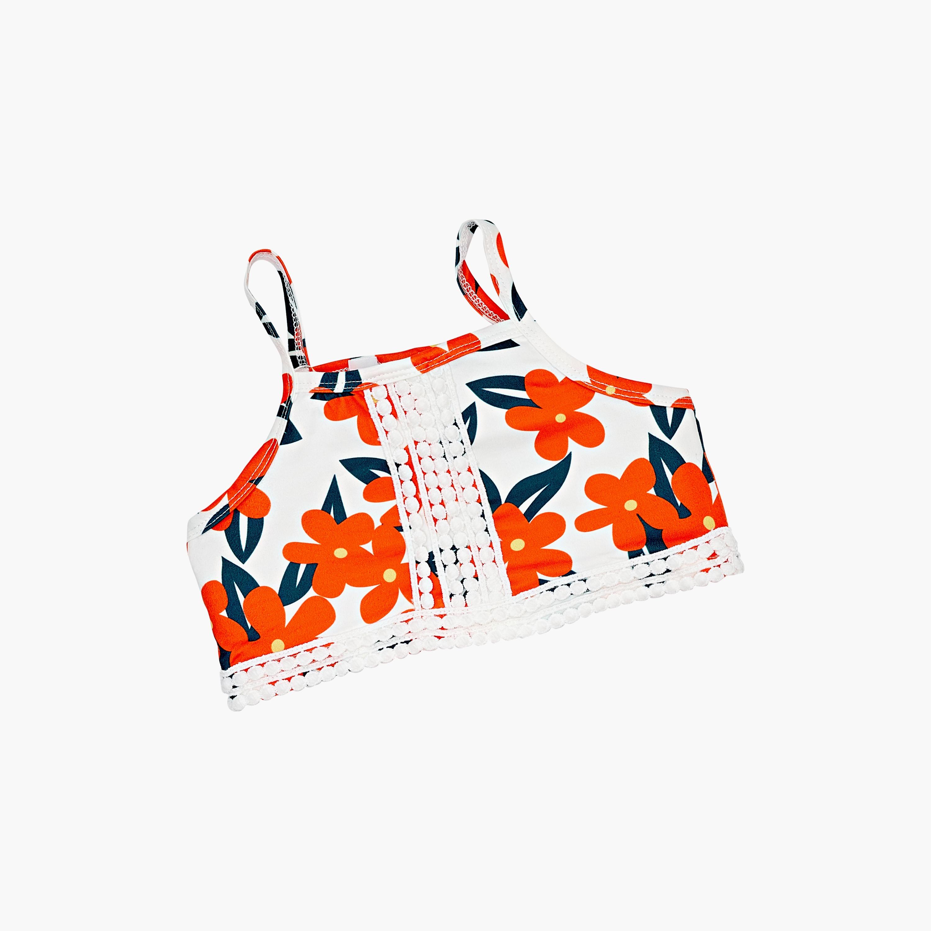 Babyqlo 2-Piece Floral Printed Sleeveless Crop Top, Skirt with Belt-baby-girls-clothing-setsandcoords-image-3