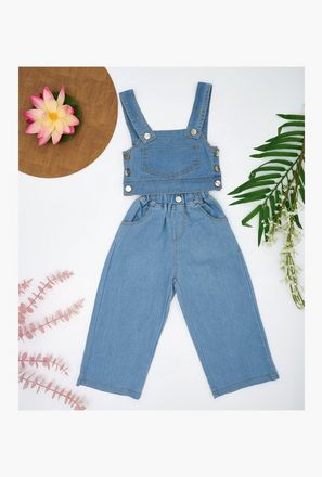 بلوزة سادة بدون أكمام مطبوعة مع بنطال قطعتين من بيبيكلو-girls-clothing-image-1