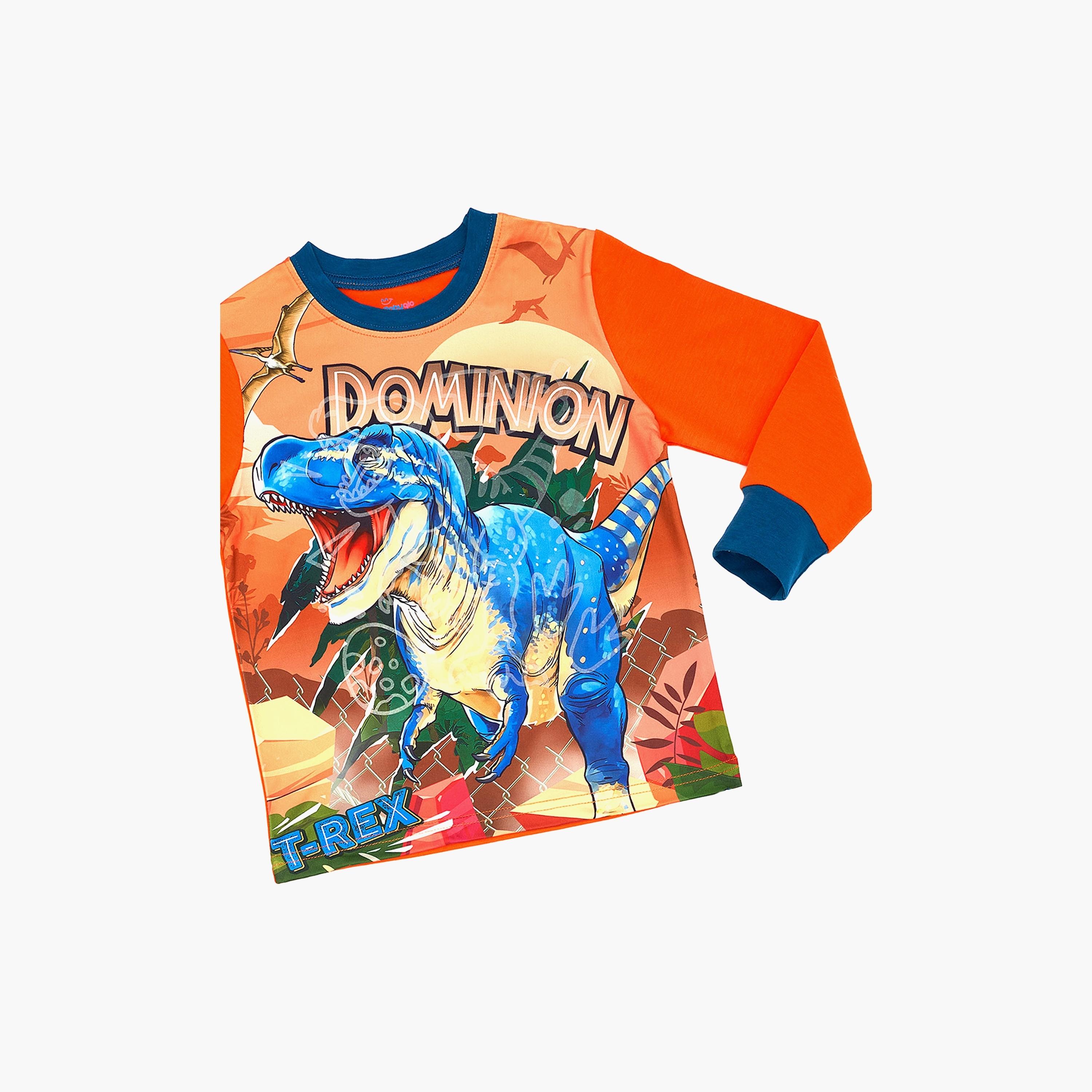 Babyqlo Dinosaur Dominion Glow-In-The-Dark Cotton Pyjama Set-boys-clothing-nightwear-image-3