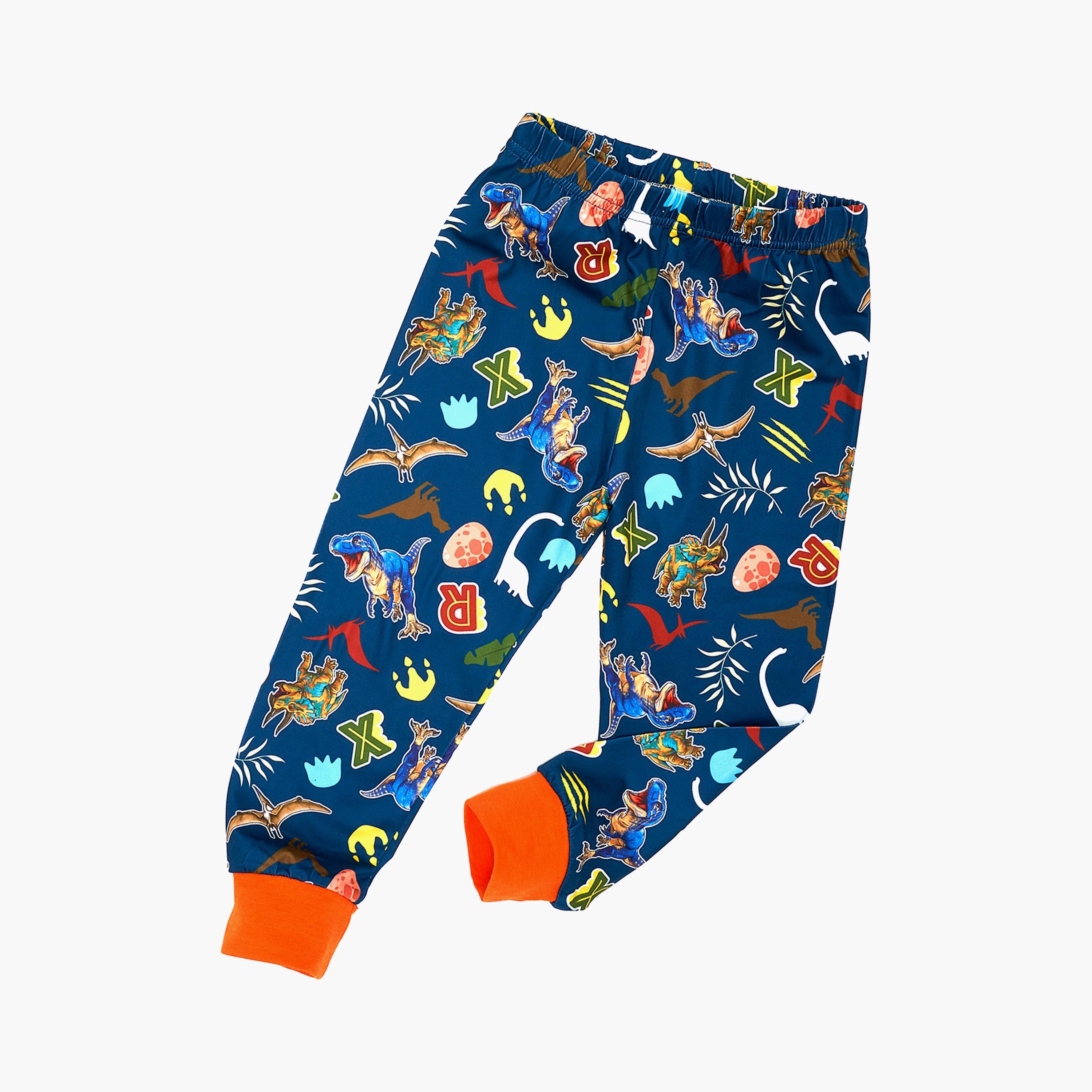Babyqlo Dinosaur Dominion Glow-In-The-Dark Cotton Pyjama Set-boys-clothing-nightwear-image-4