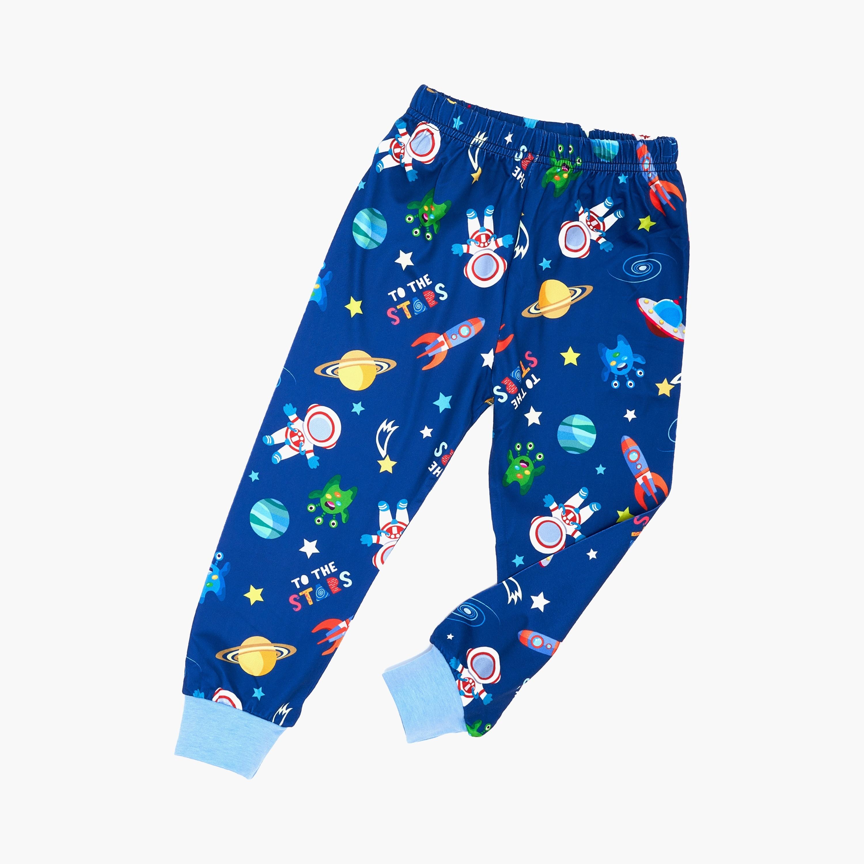 Babyqlo Astronaut Adventure Glow-In-The-Dark Cotton Pyjama Set-boys-clothing-nightwear-image-4