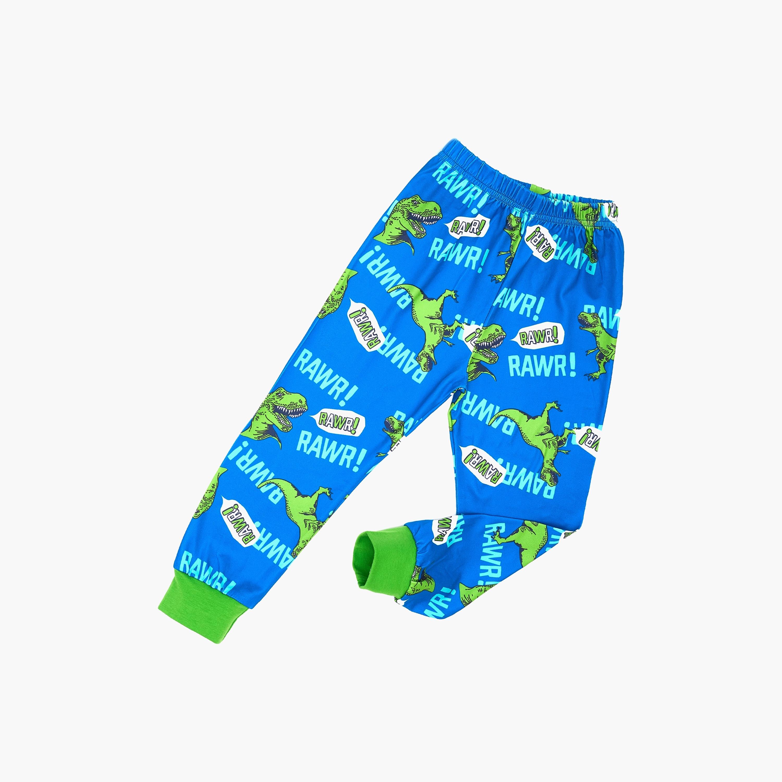 Babyqlo T-Rex Attack Glow-In-The-Dark Cotton Pyjama Set-boys-clothing-nightwear-image-4