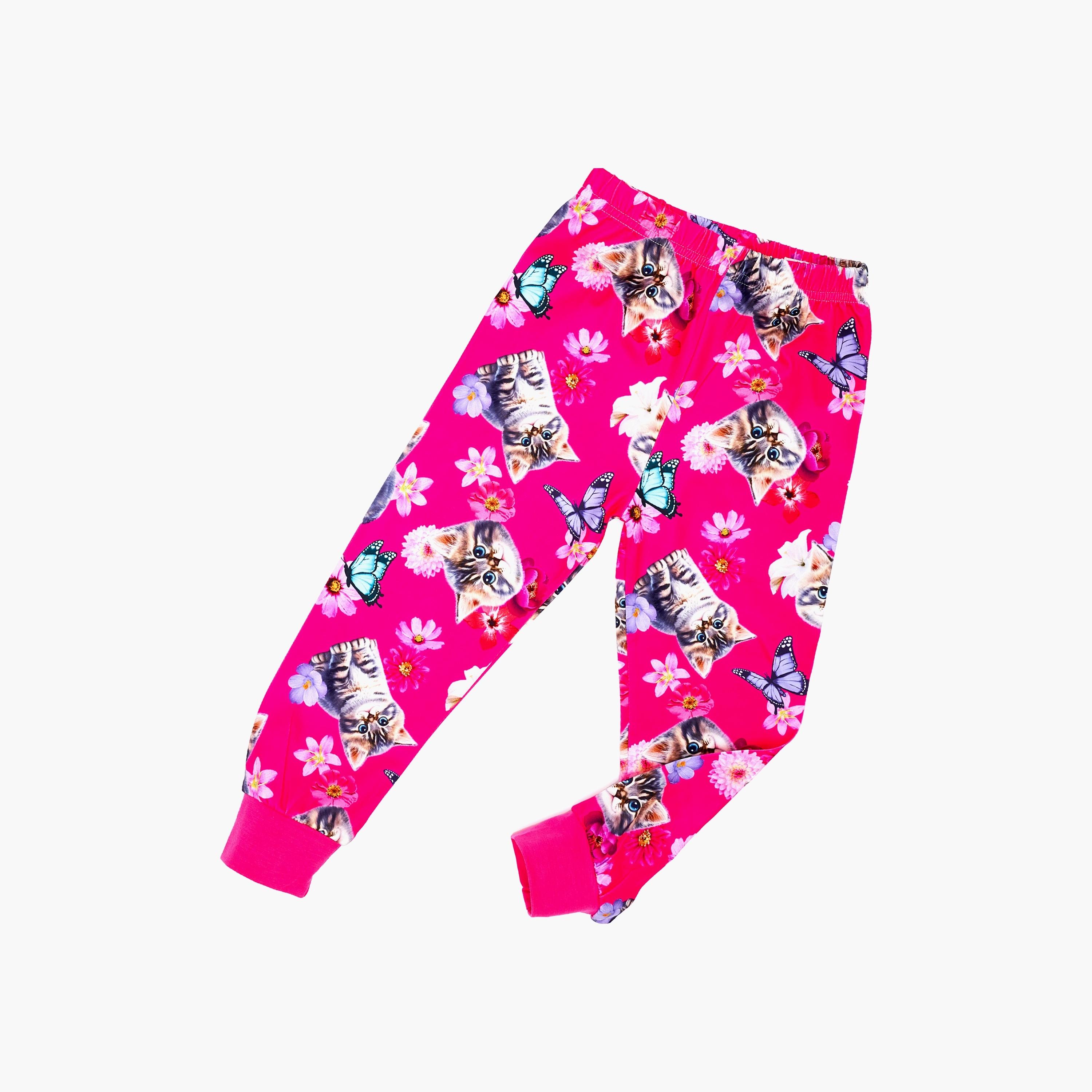 Babyqlo Kitten & Butterflies Glow-In-The-Dark Cotton Pyjama Set-girls-clothing-nightwear-image-4