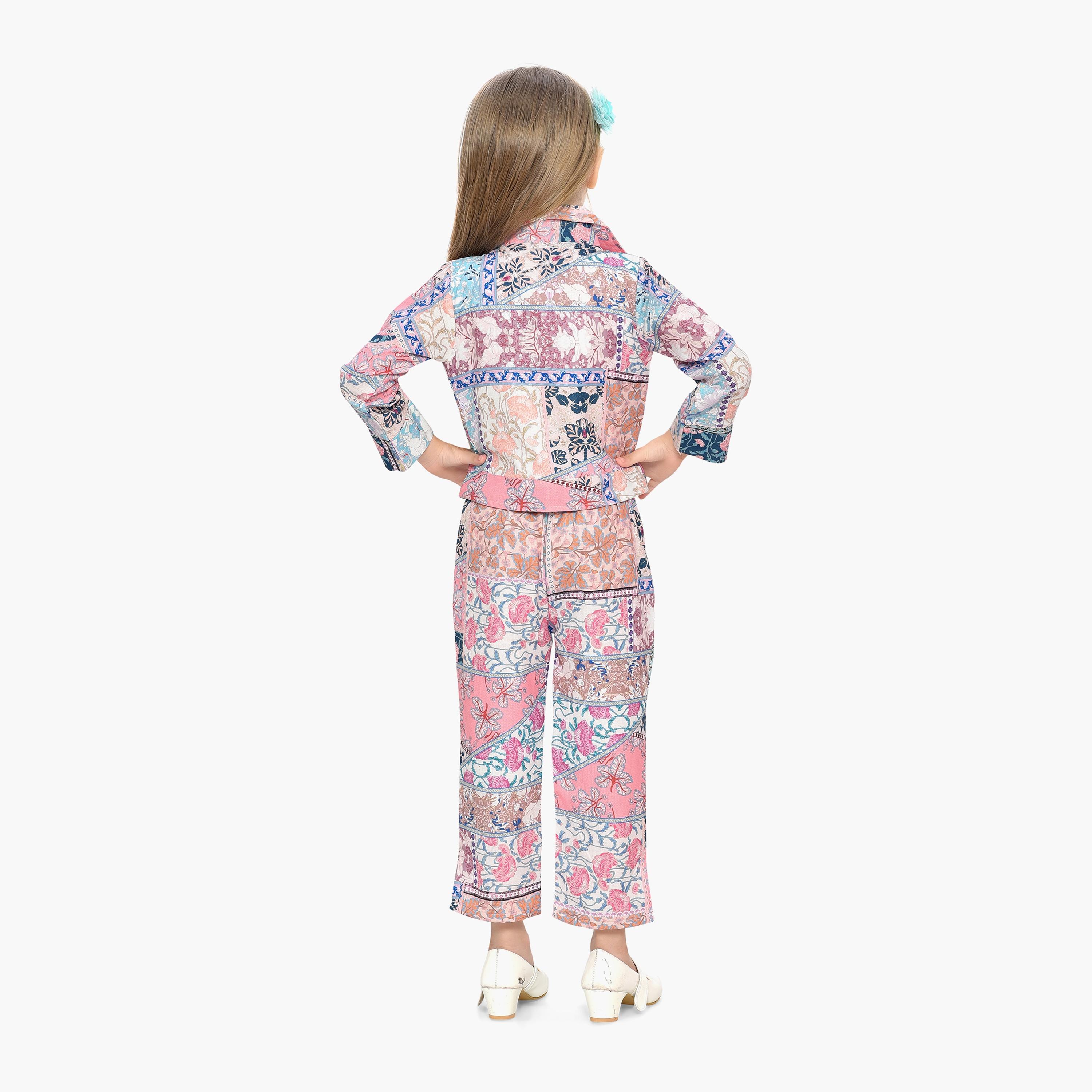 Babyqlo 3-Piece Printed Long Sleeves Jacket, Top with Pants-girls-clothing-setsandcoords-image-3
