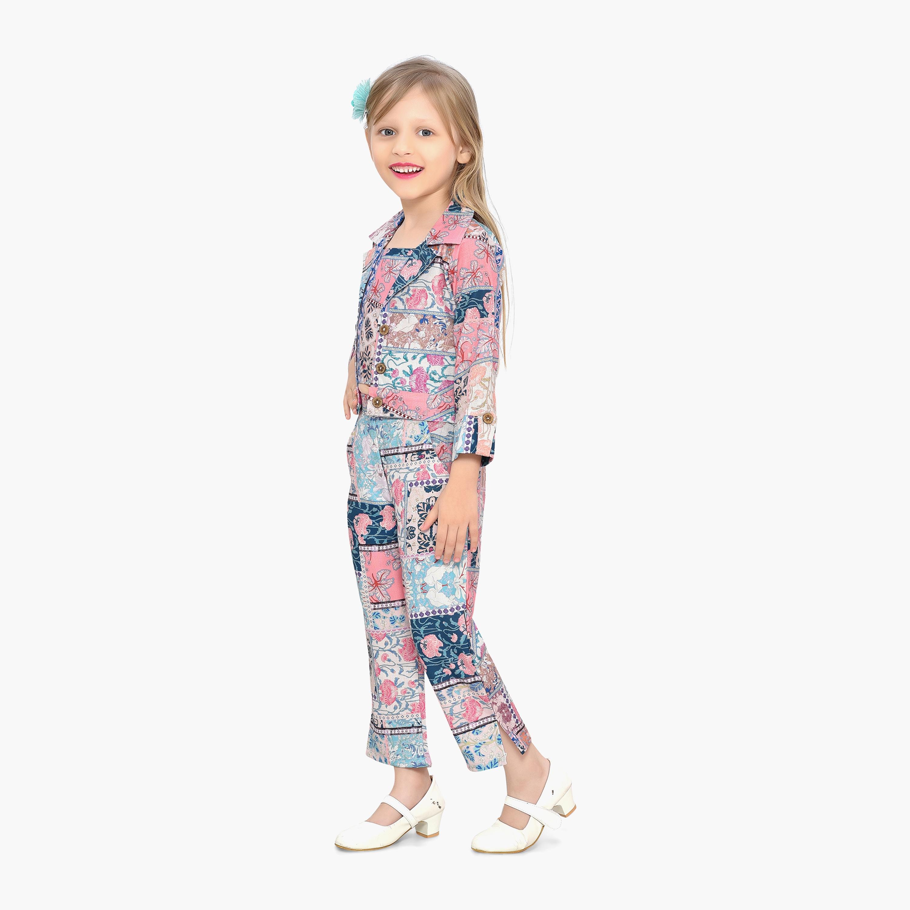 Babyqlo 3-Piece Printed Long Sleeves Jacket, Top with Pants-girls-clothing-setsandcoords-image-4