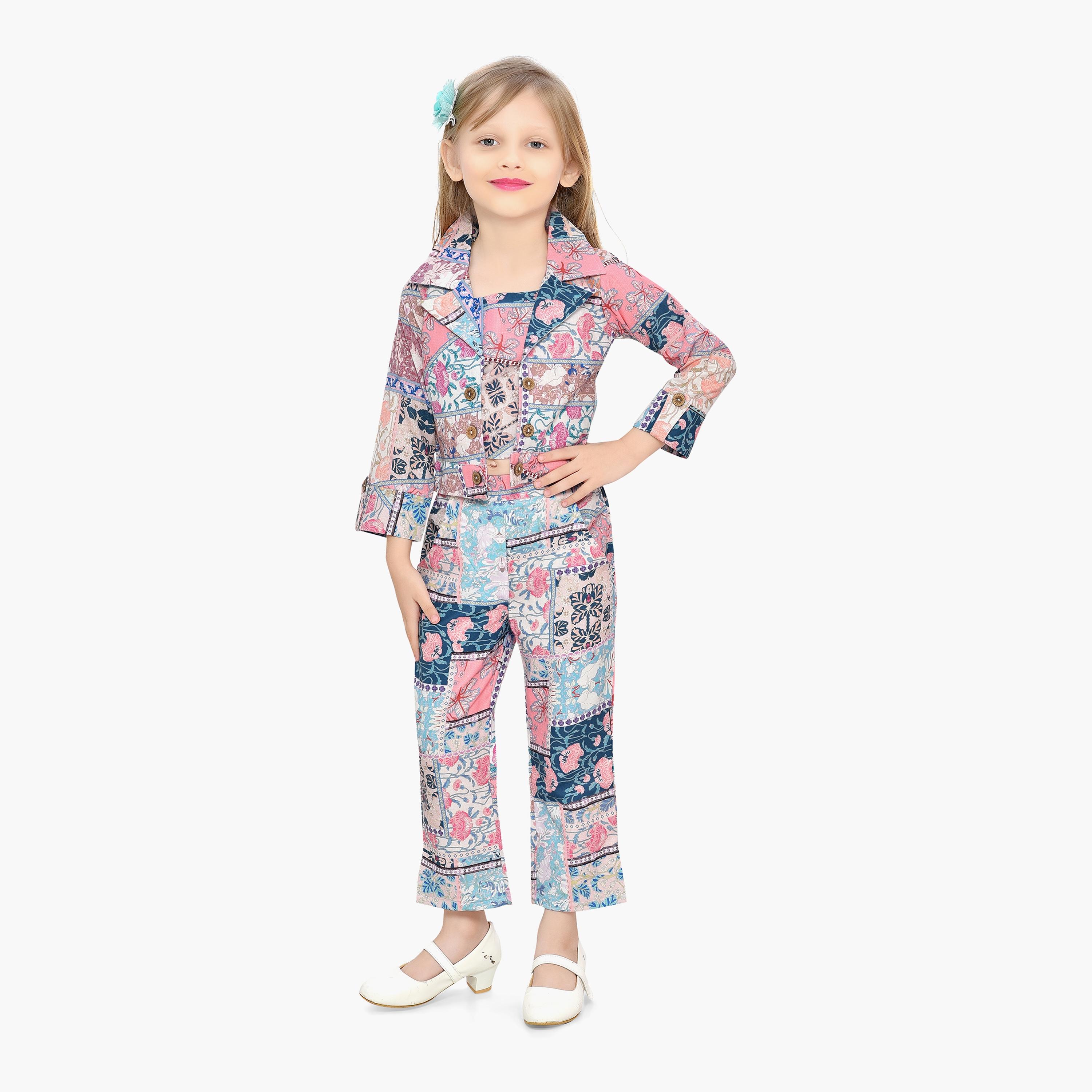 Babyqlo 3-Piece Printed Long Sleeves Jacket, Top with Pants-girls-clothing-setsandcoords-image-5