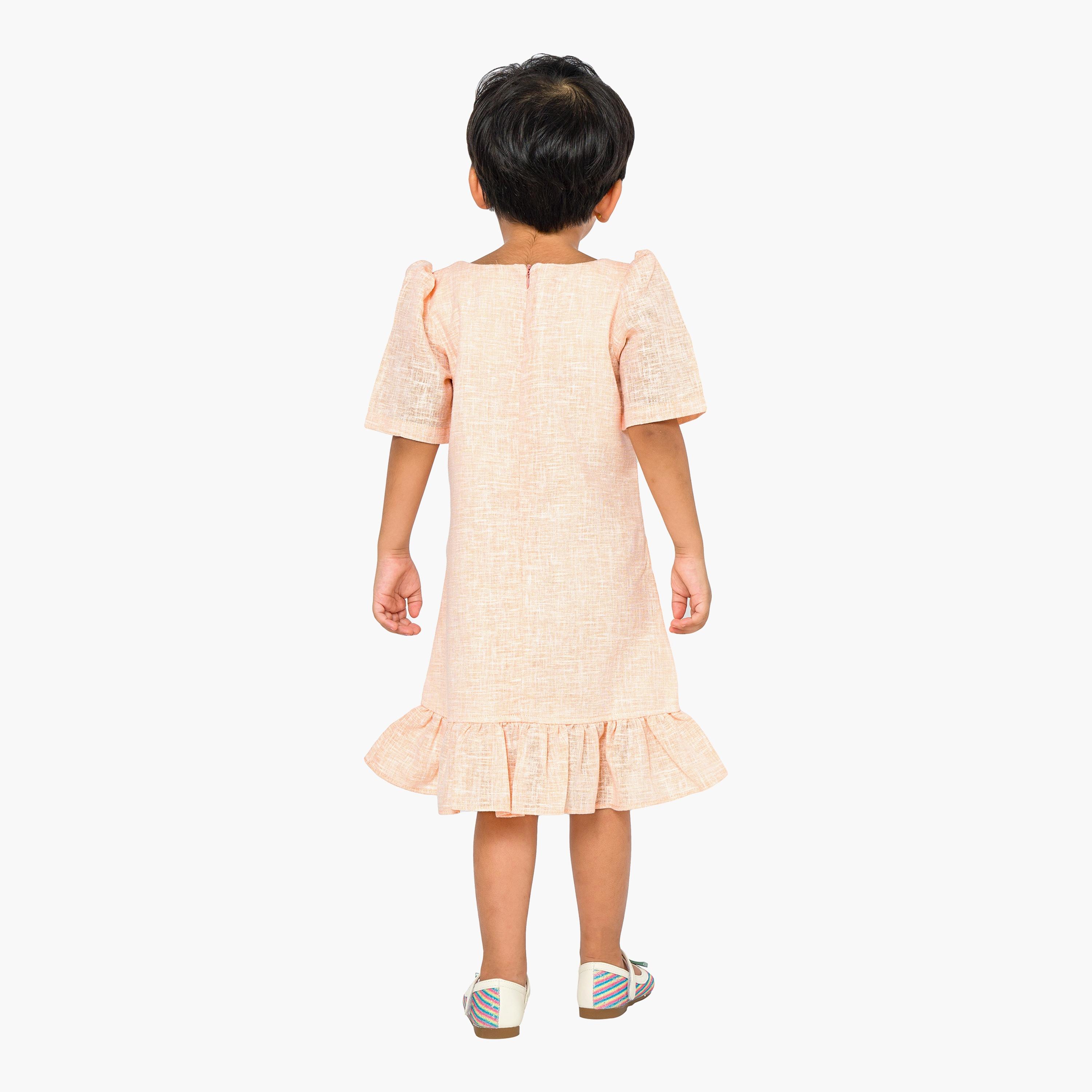 Babyqlo Embroidered Short Sleeves Dress-girls-clothing-dressesandjumpsuits-image-2