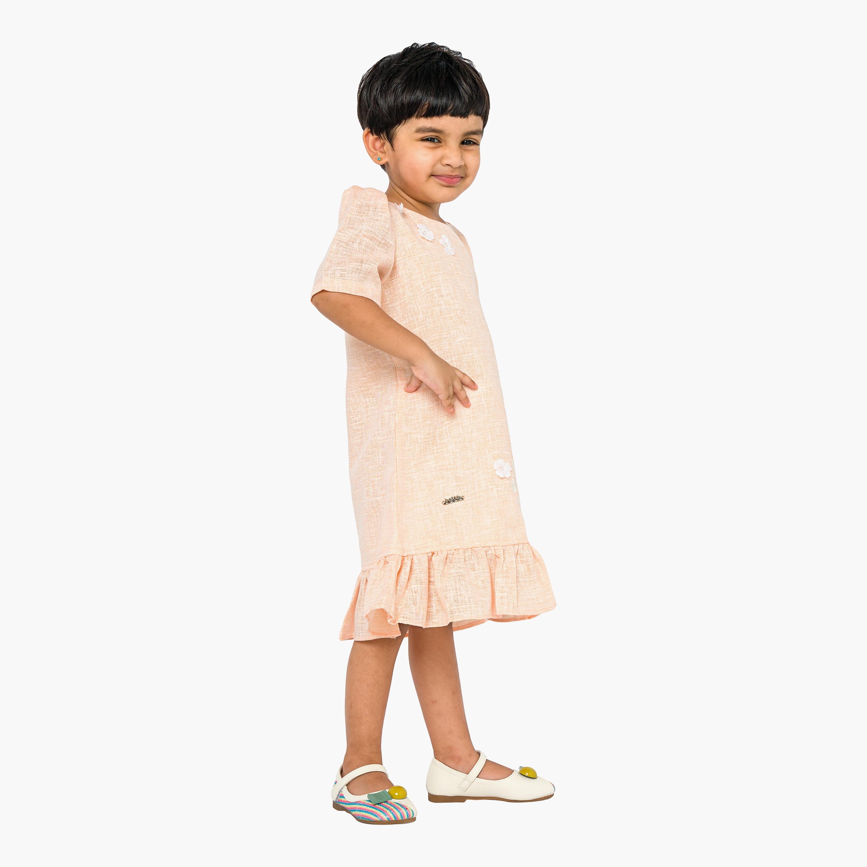 Babyqlo Embroidered Short Sleeves Dress-girls-clothing-dressesandjumpsuits-image-4