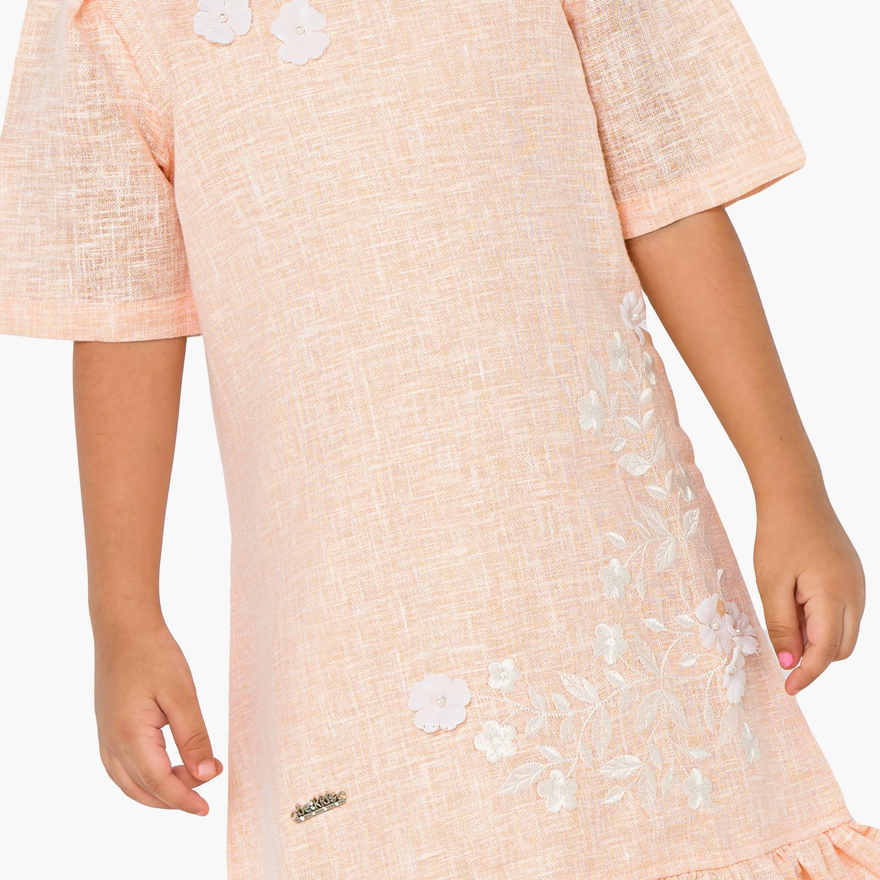 Babyqlo Embroidered Short Sleeves Dress-girls-clothing-dressesandjumpsuits-image-5