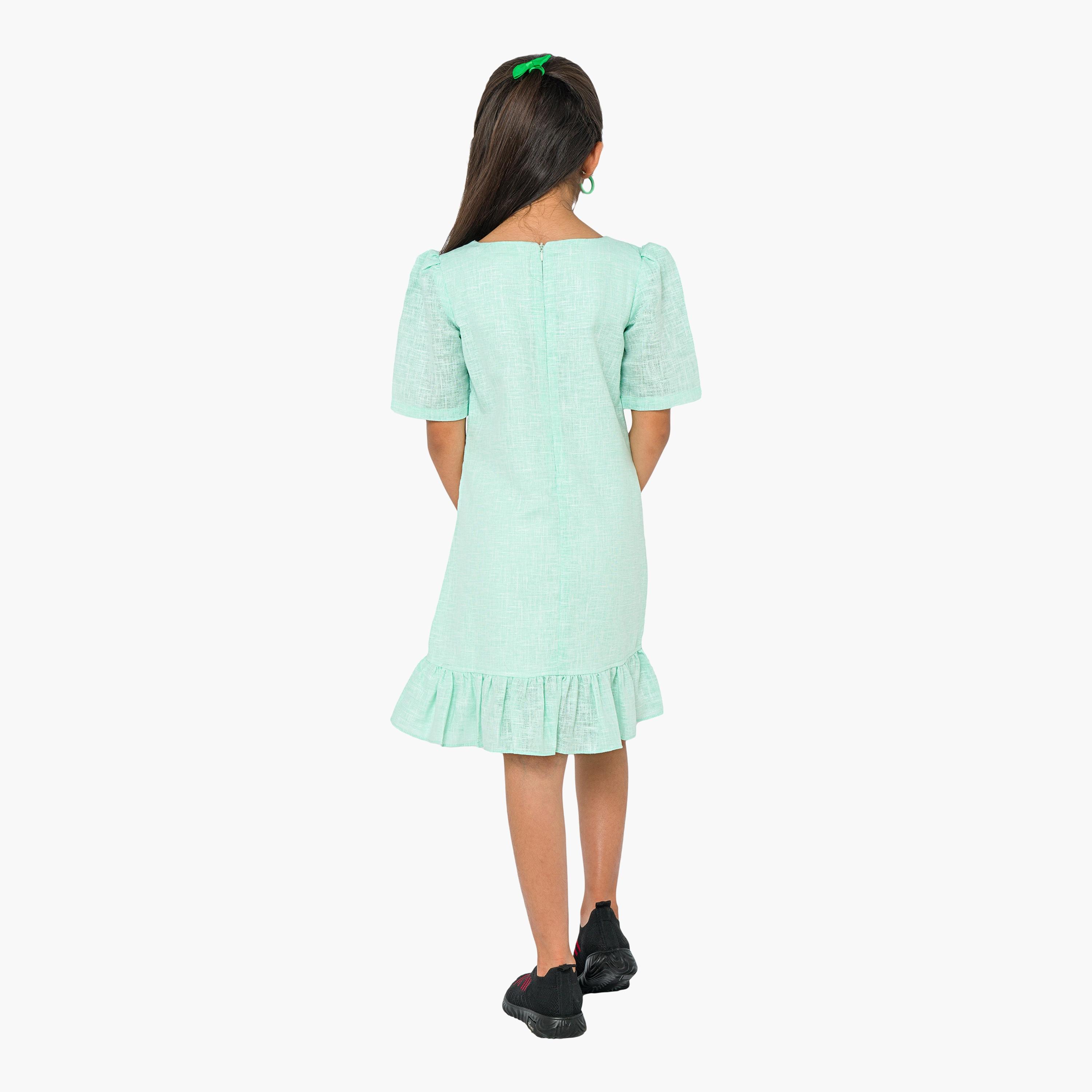 Babyqlo Embroidered Short Sleeves Dress-girls-clothing-dressesandjumpsuits-image-2