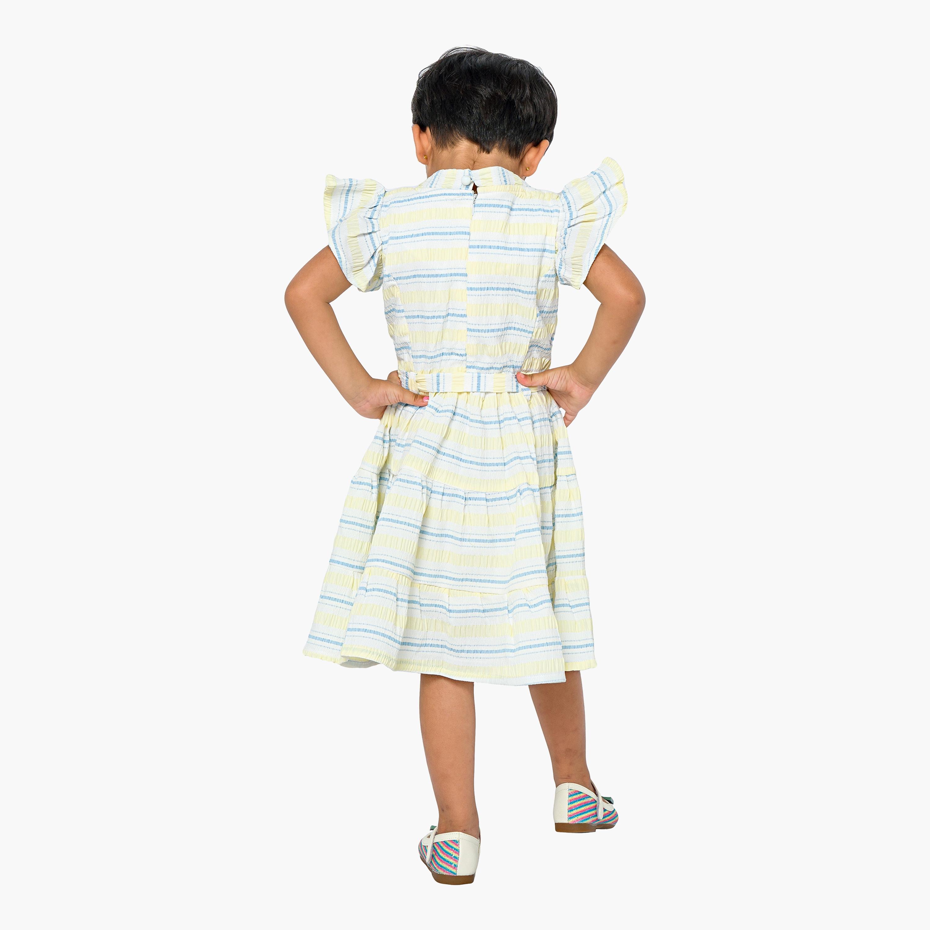 Babyqlo Striped Cap Sleeves Dress-girls-clothing-dressesandjumpsuits-image-2