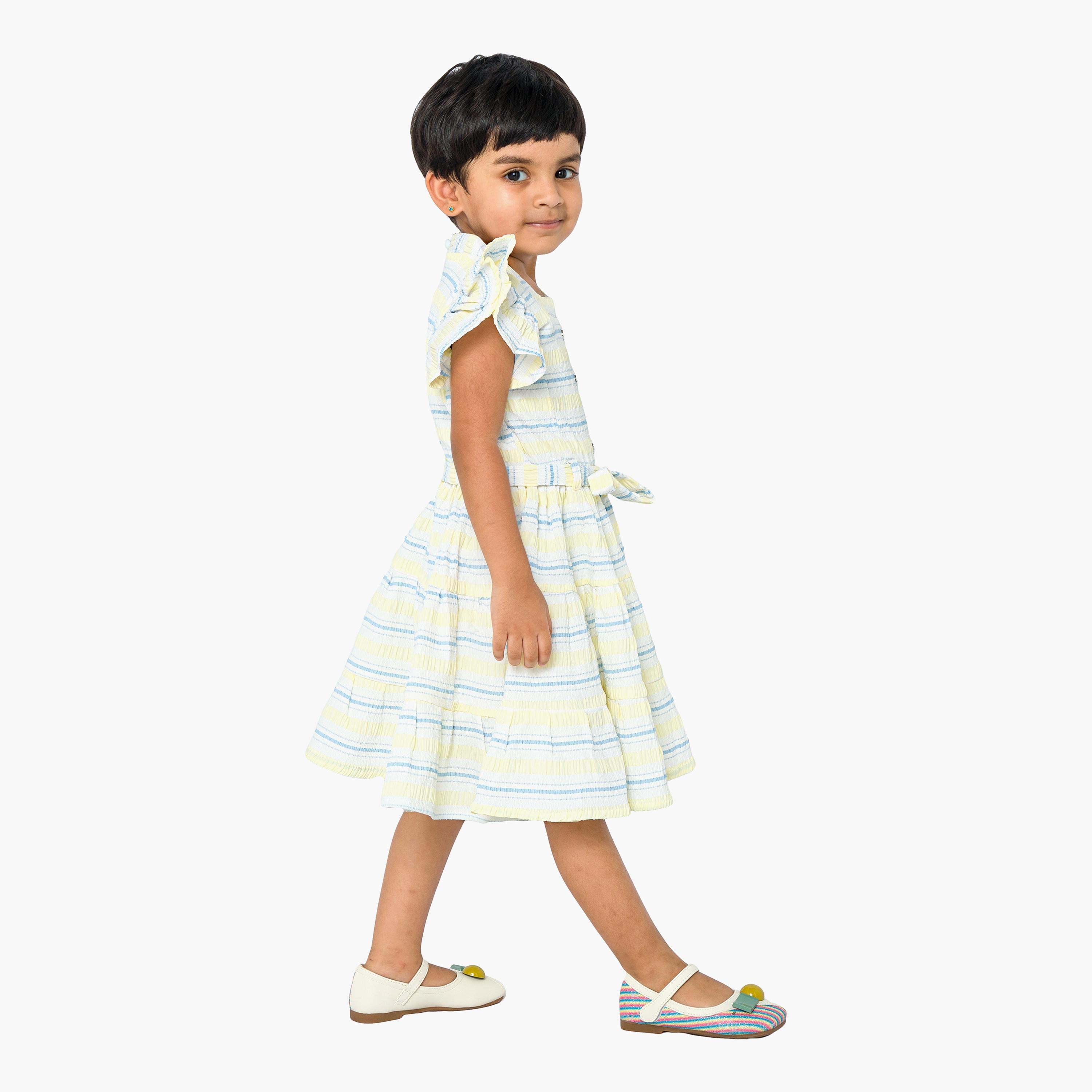Babyqlo Striped Cap Sleeves Dress-girls-clothing-dressesandjumpsuits-image-4