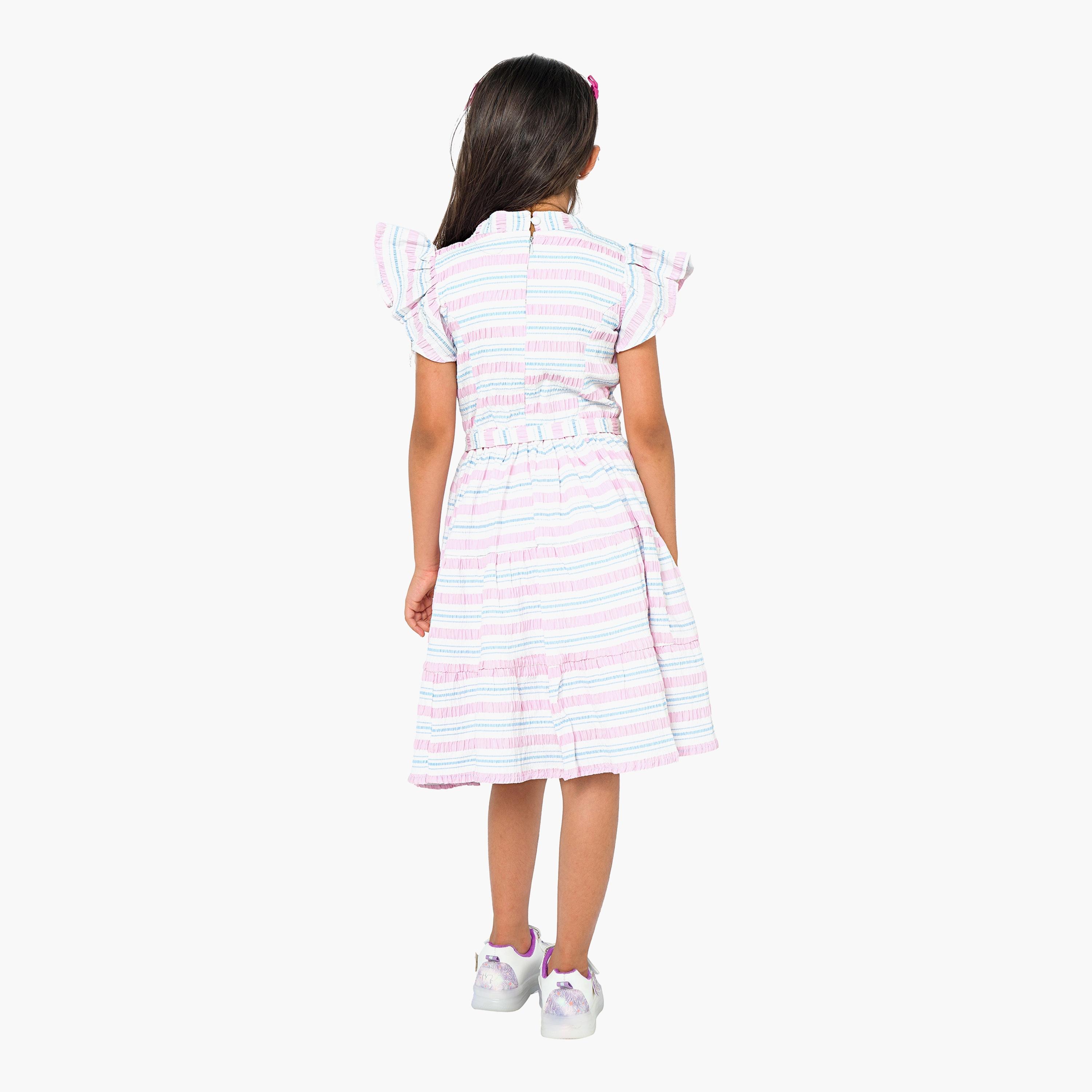 Babyqlo Striped Cap Sleeves Dress-girls-clothing-dressesandjumpsuits-image-2