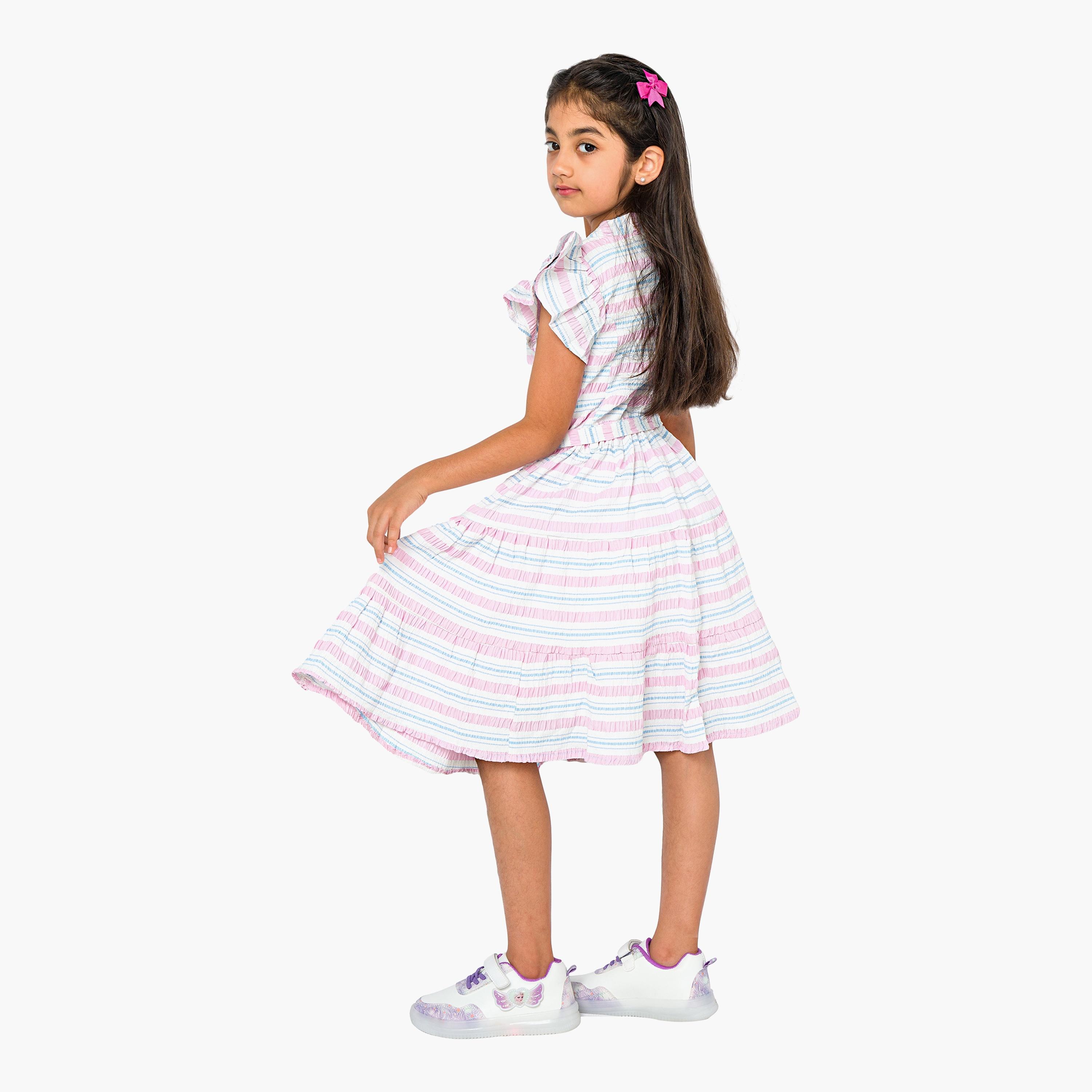 Babyqlo Striped Cap Sleeves Dress-girls-clothing-dressesandjumpsuits-image-3