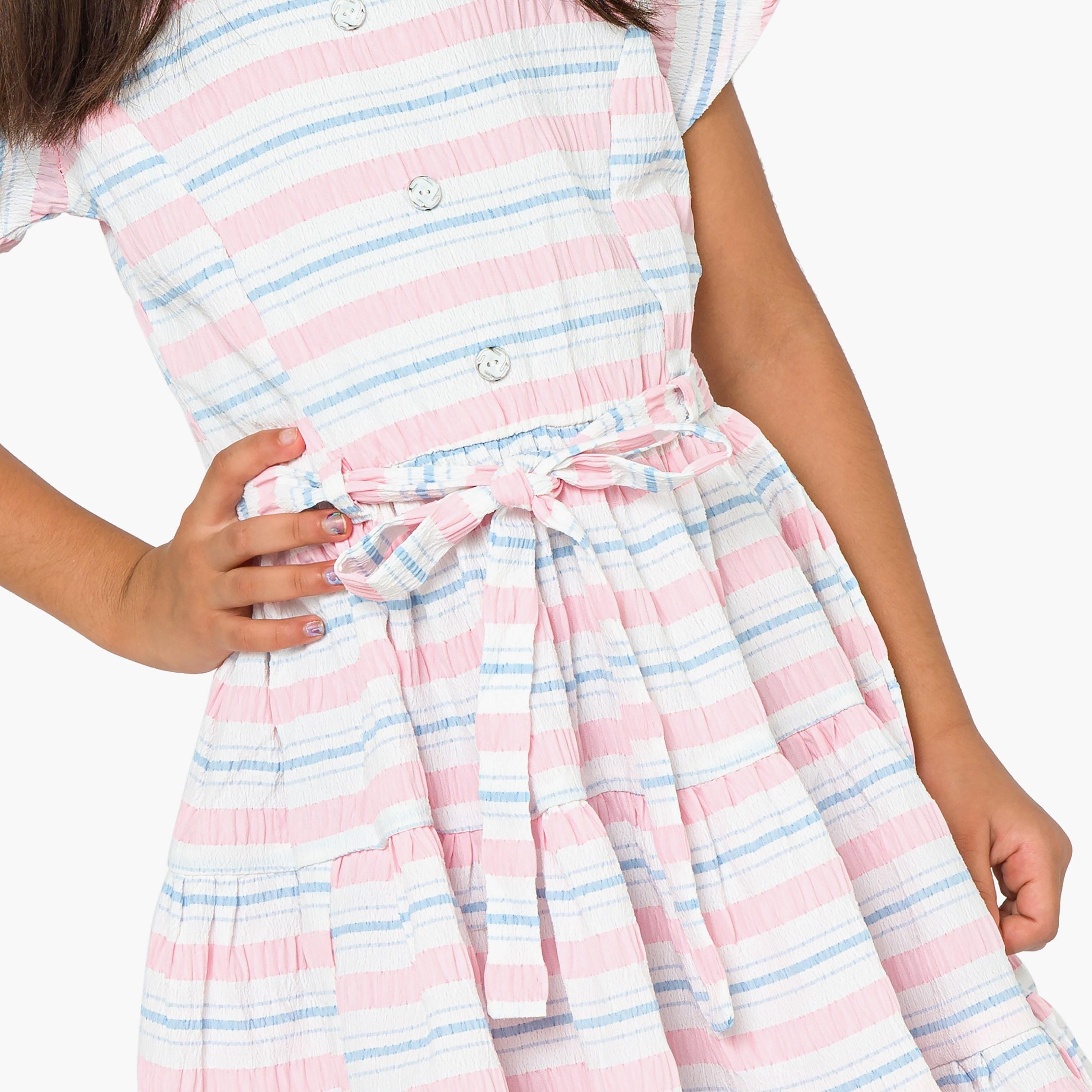 Babyqlo Striped Cap Sleeves Dress-girls-clothing-dressesandjumpsuits-image-5