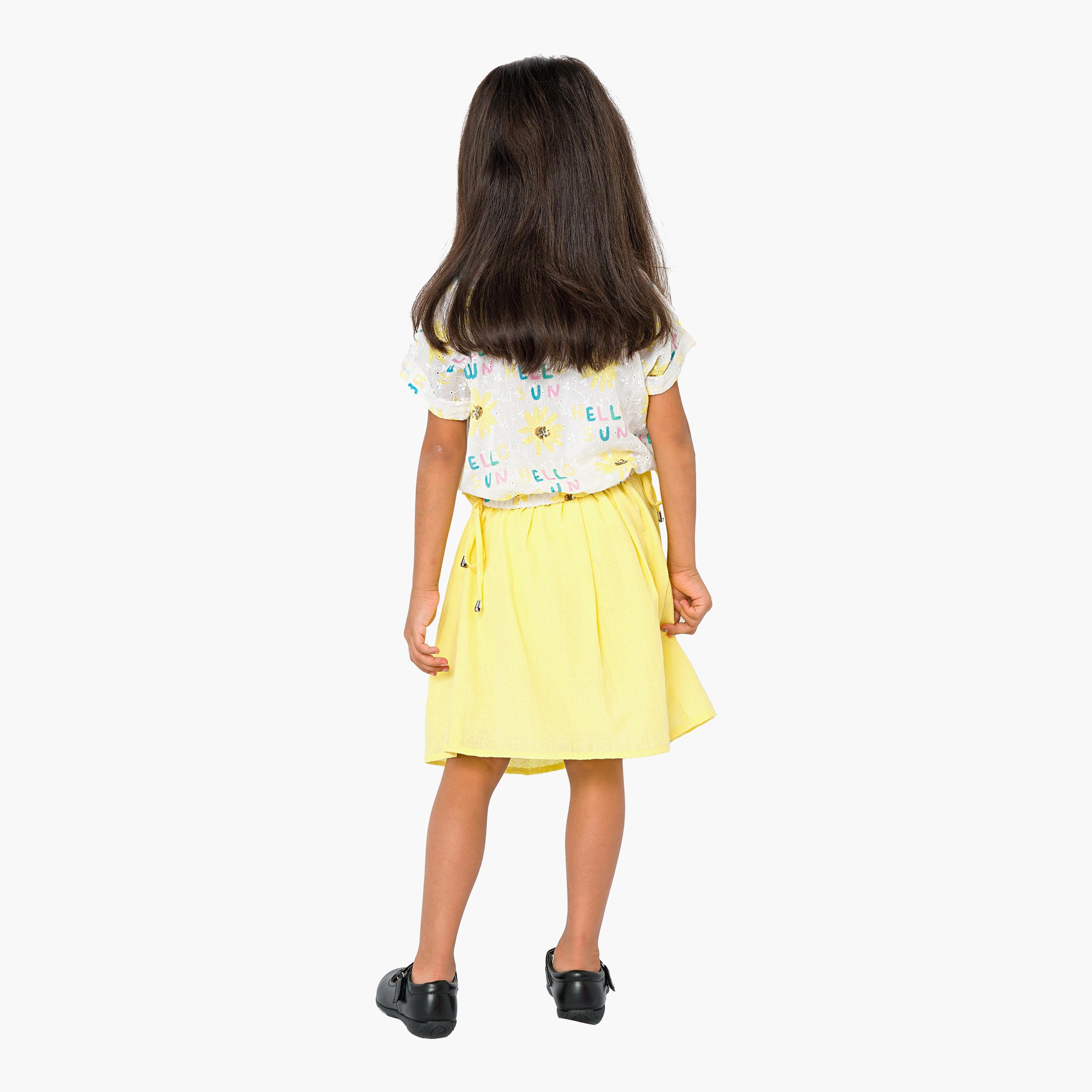 Babyqlo 2-Piece Printed Short Sleeves Shirt with Skirt-baby-girls-clothing-setsandcoords-image-2