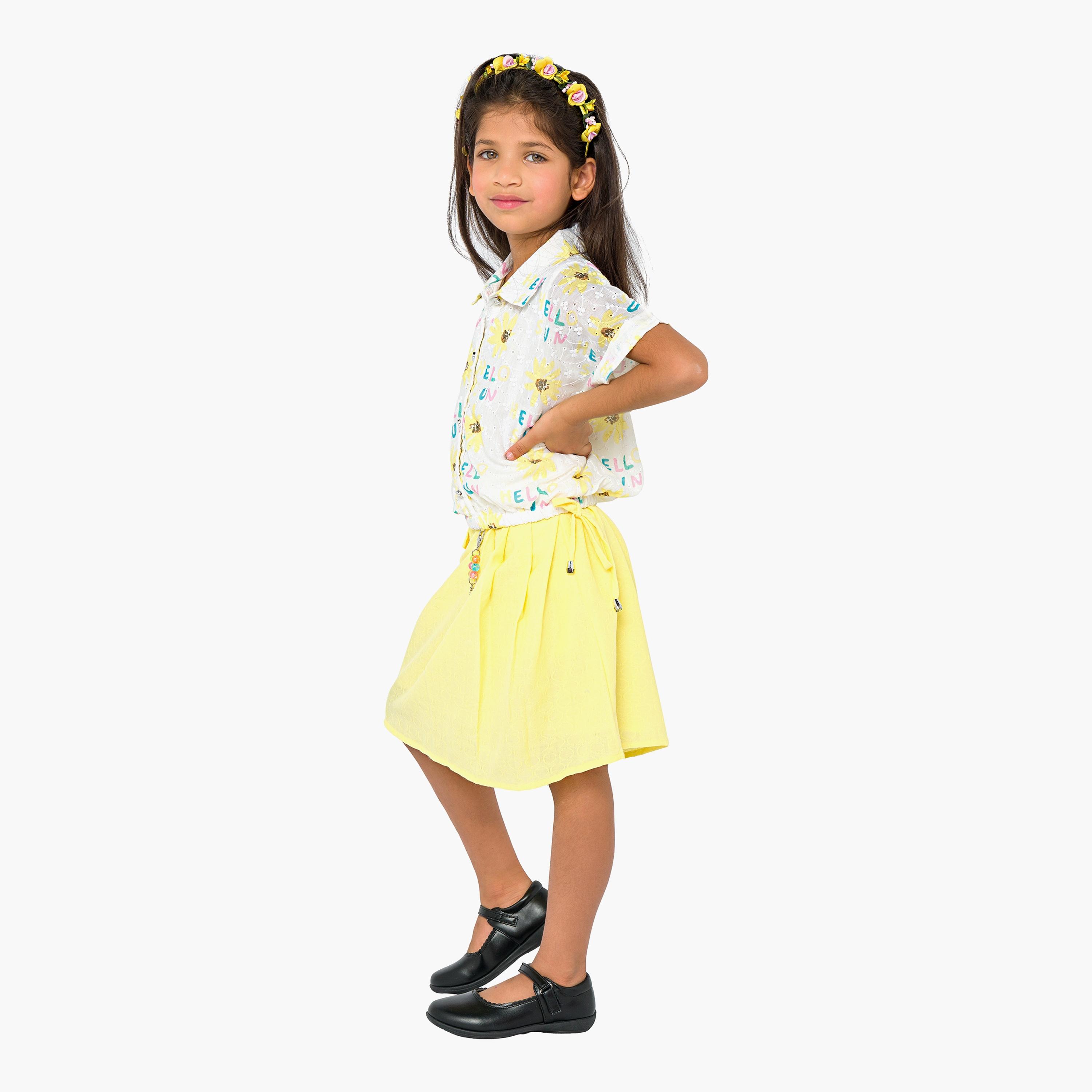 Babyqlo 2-Piece Printed Short Sleeves Shirt with Skirt-baby-girls-clothing-setsandcoords-image-4