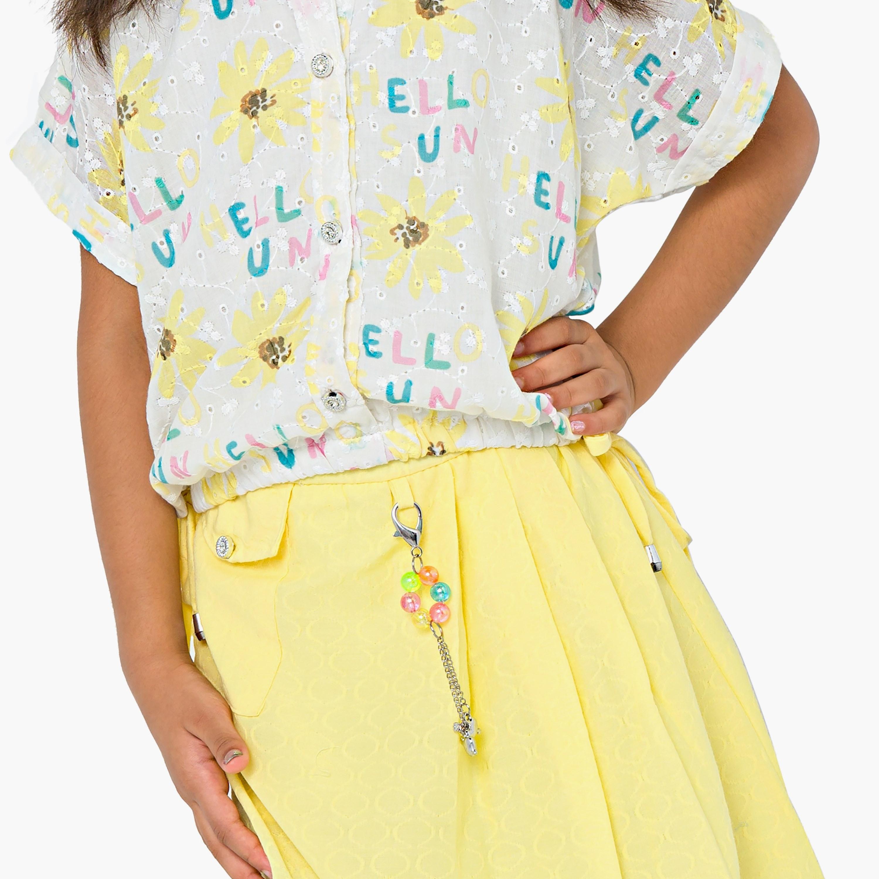 Babyqlo 2-Piece Printed Short Sleeves Shirt with Skirt-baby-girls-clothing-setsandcoords-image-5