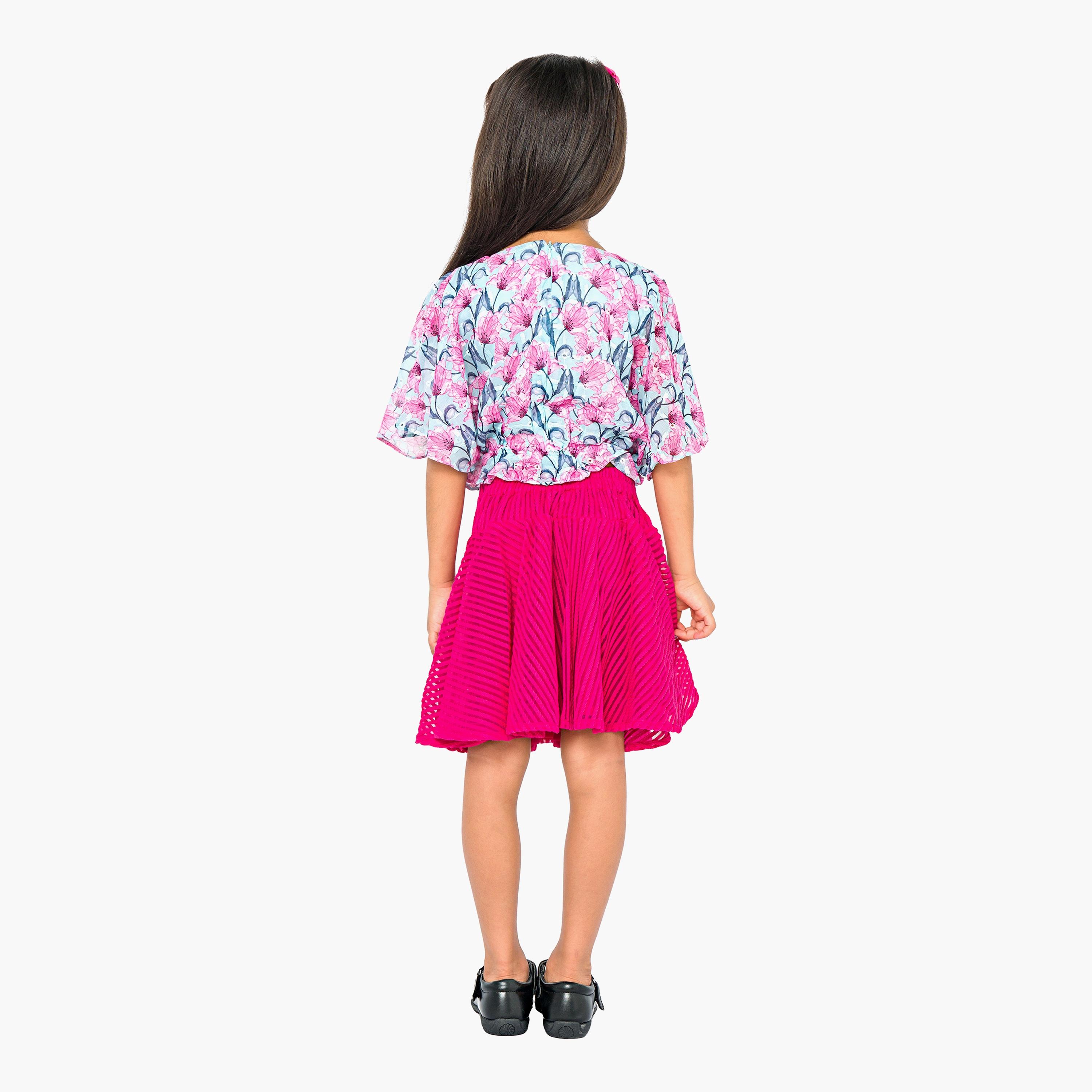 Babyqlo 2-Piece Printed Short Sleeves Top with Skirt-baby-girls-clothing-setsandcoords-image-2