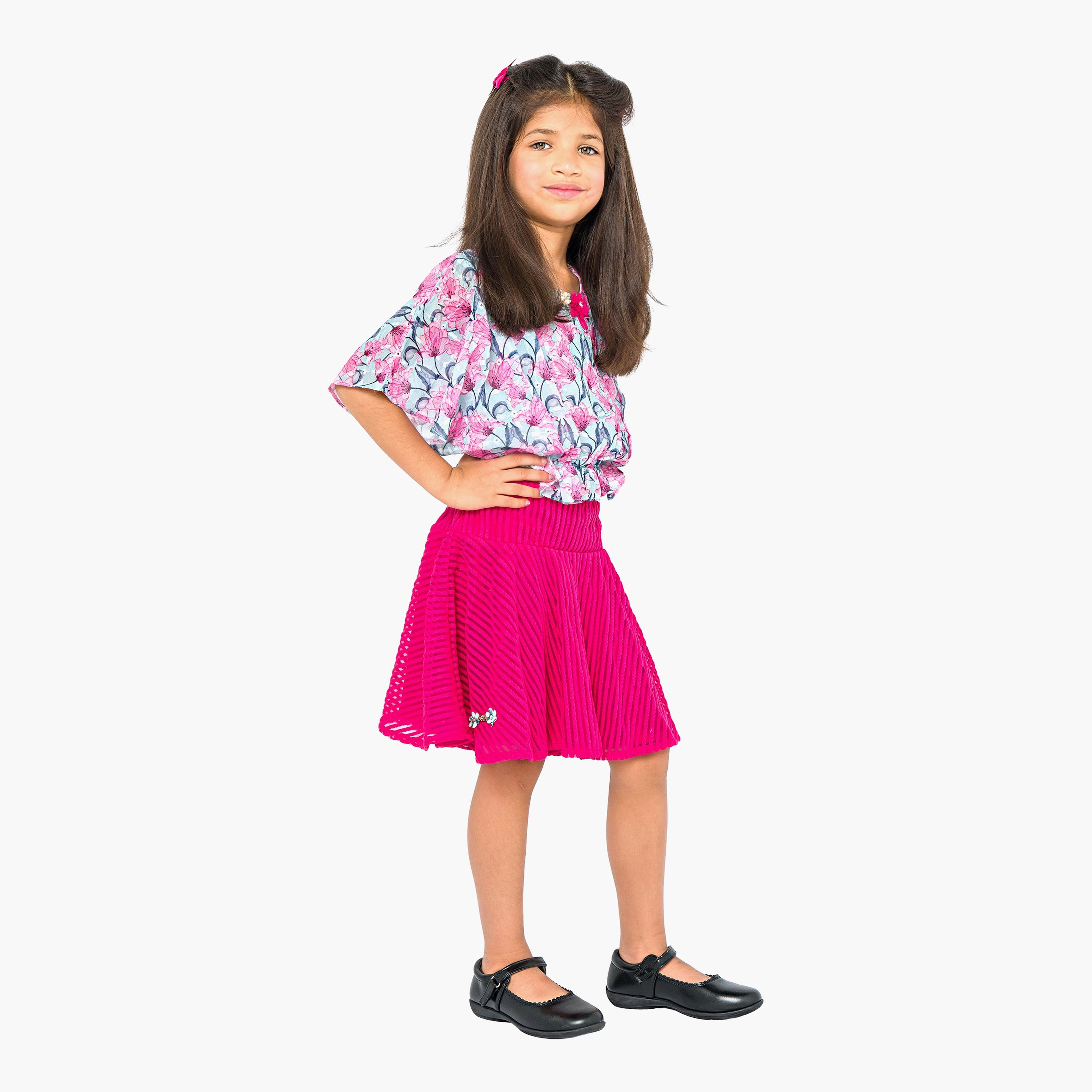 Babyqlo 2-Piece Printed Short Sleeves Top with Skirt-baby-girls-clothing-setsandcoords-image-3