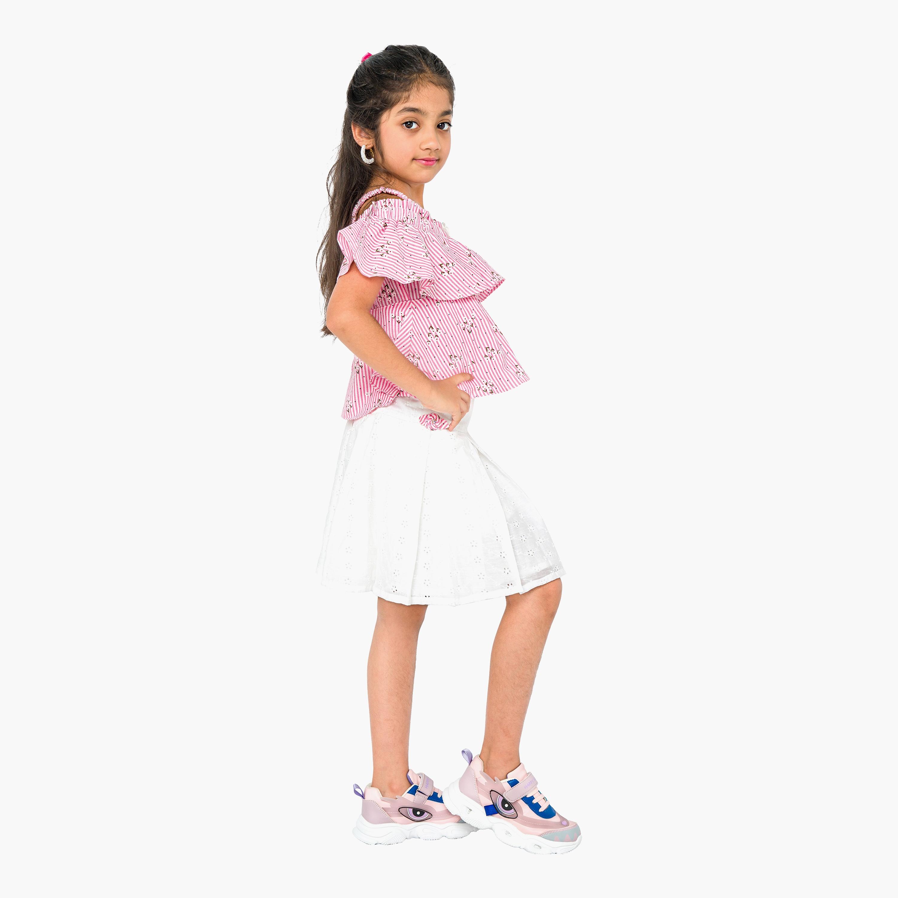 Babyqlo 2-Piece Printed Short Sleeves Top with Skirt-girls-clothing-setsandcoords-image-3
