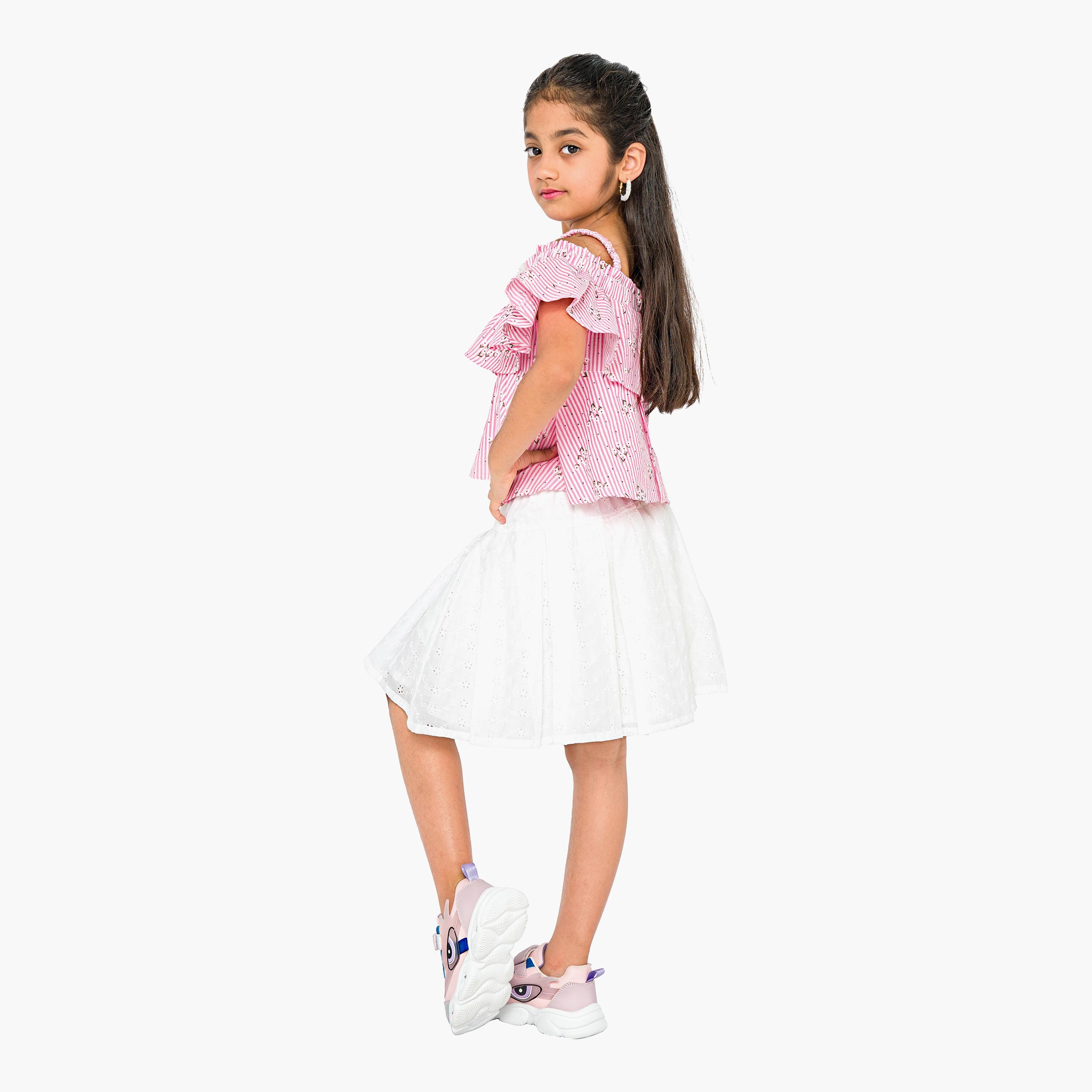 Babyqlo 2-Piece Printed Short Sleeves Top with Skirt-girls-clothing-setsandcoords-image-4