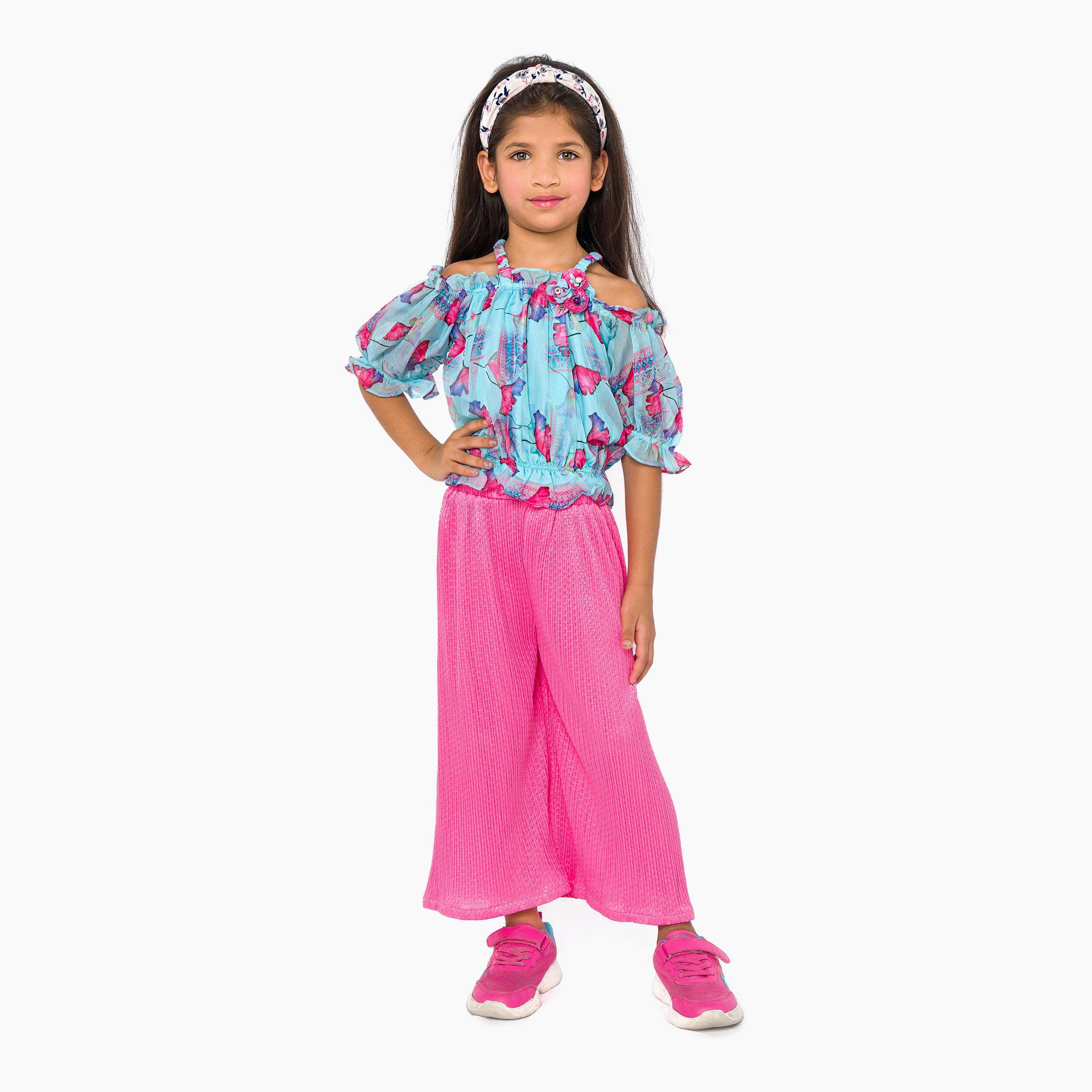 Babyqlo 2-Piece Printed Short Sleeves Top with Culottes-baby-girls-clothing-setsandcoords-image-1