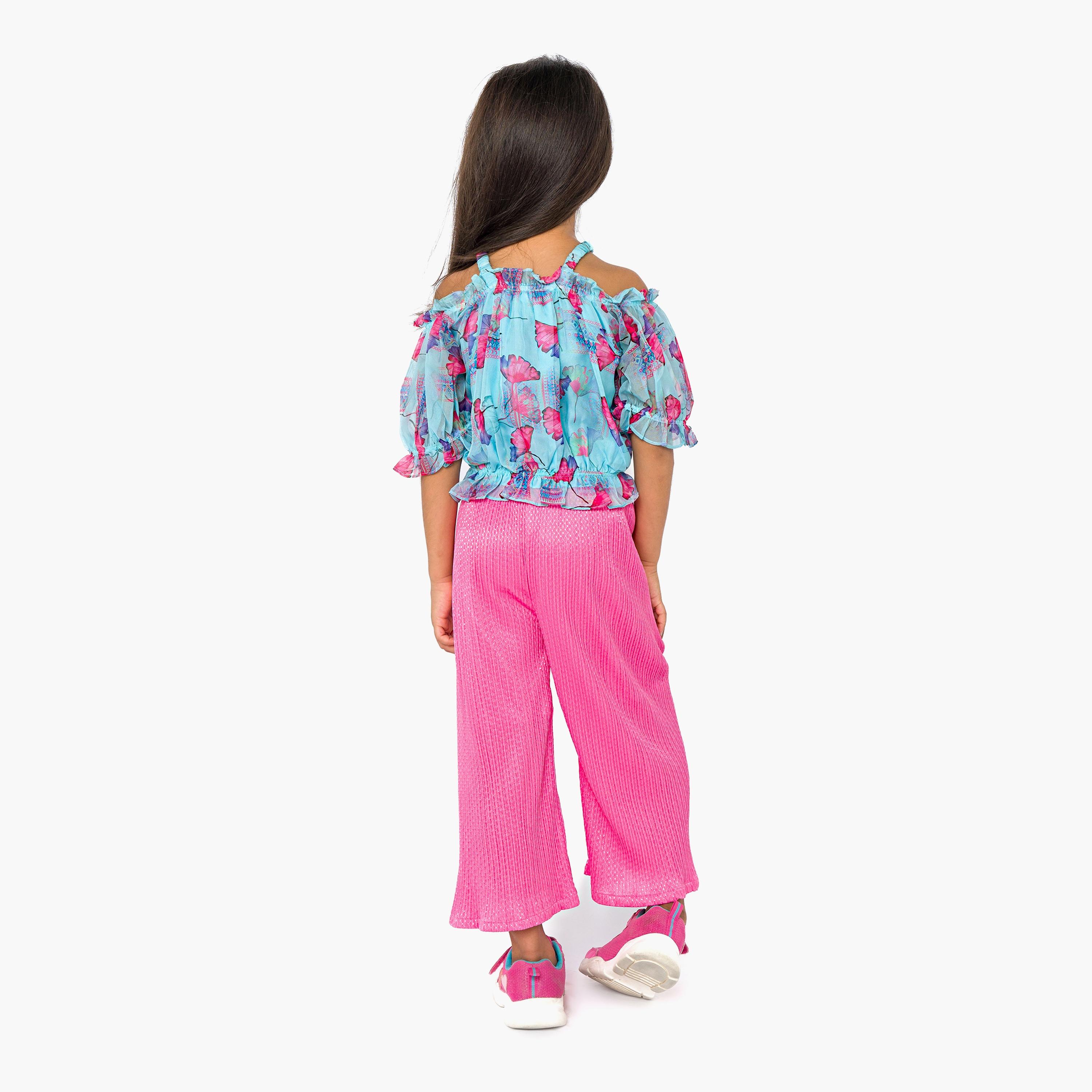 Babyqlo 2-Piece Printed Short Sleeves Top with Culottes-baby-girls-clothing-setsandcoords-image-2