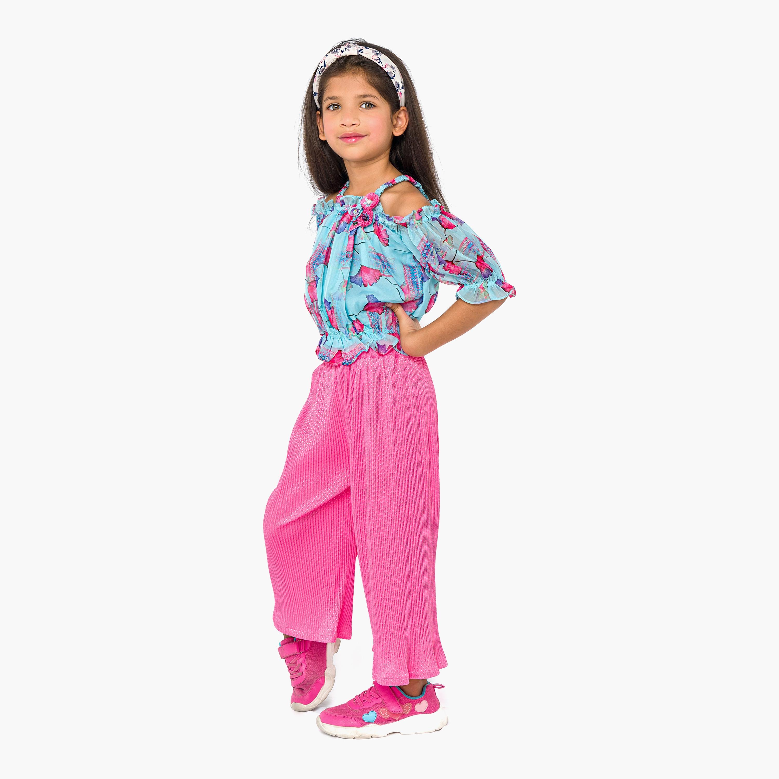 Babyqlo 2-Piece Printed Short Sleeves Top with Culottes-baby-girls-clothing-setsandcoords-image-3