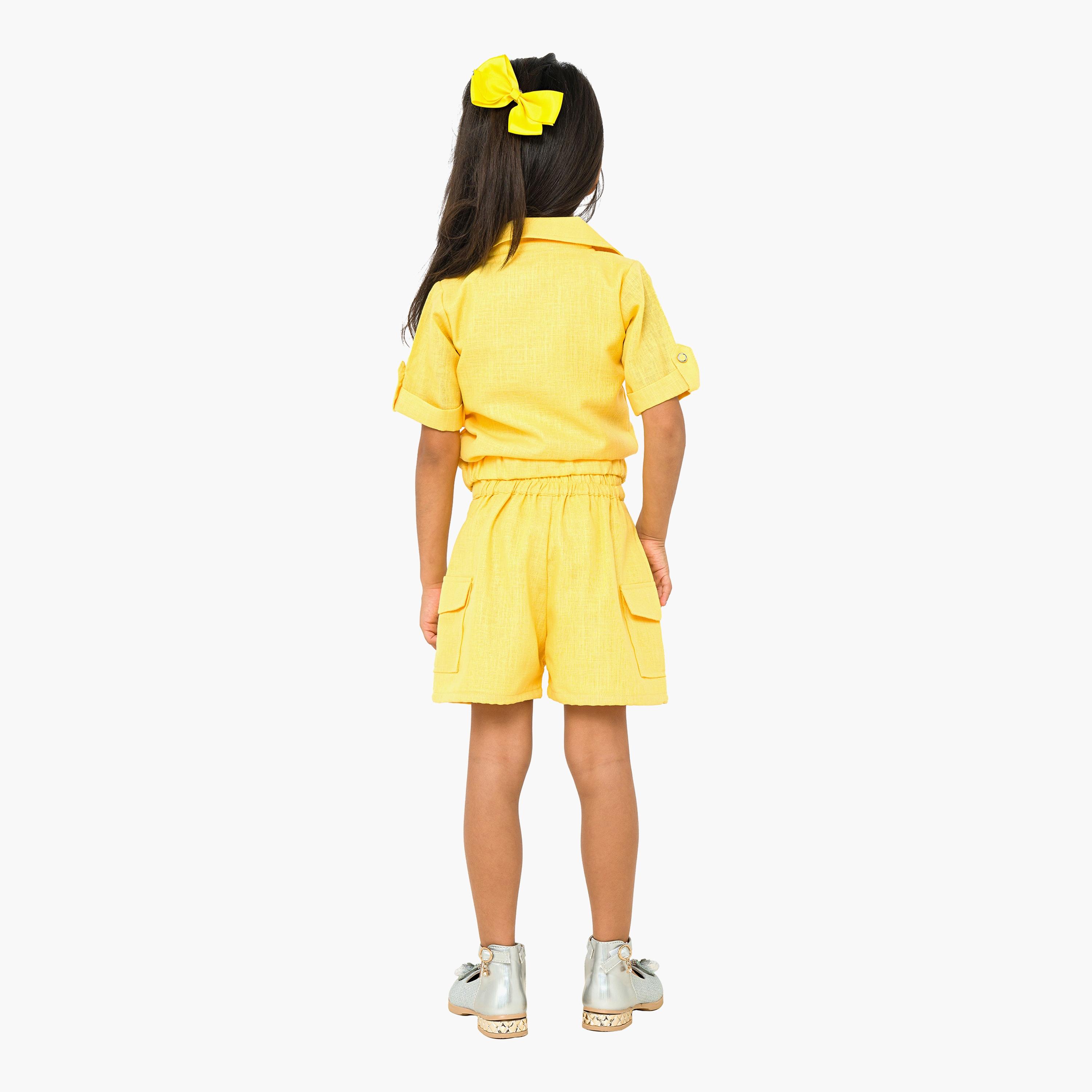 Babyqlo 3-Piece Solid Short Sleeves Shirt, Skirt with Shorts-baby-girls-clothing-setsandcoords-image-4