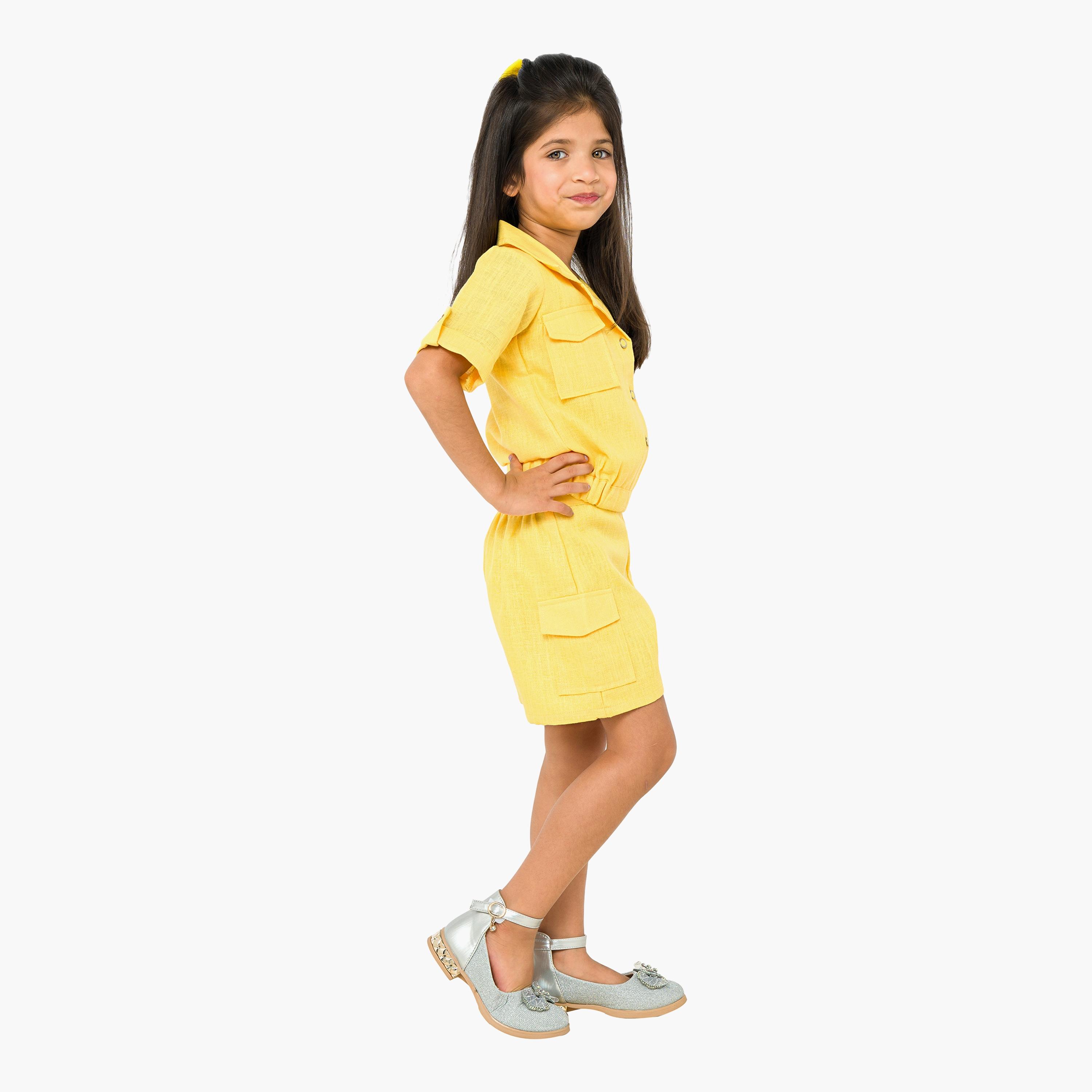 Babyqlo 3-Piece Solid Short Sleeves Shirt, Skirt with Shorts-baby-girls-clothing-setsandcoords-image-5