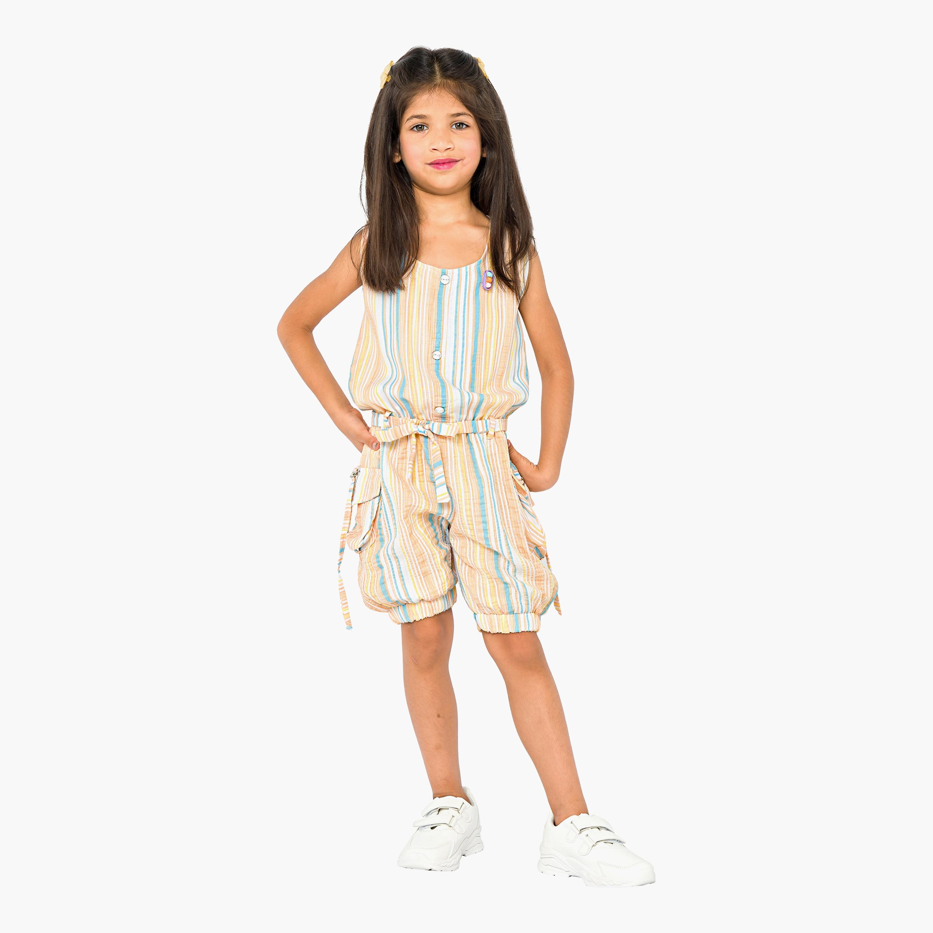 Babyqlo Striped Sleeveless Jumpsuits-girls-clothing-dressesandjumpsuits-image-1